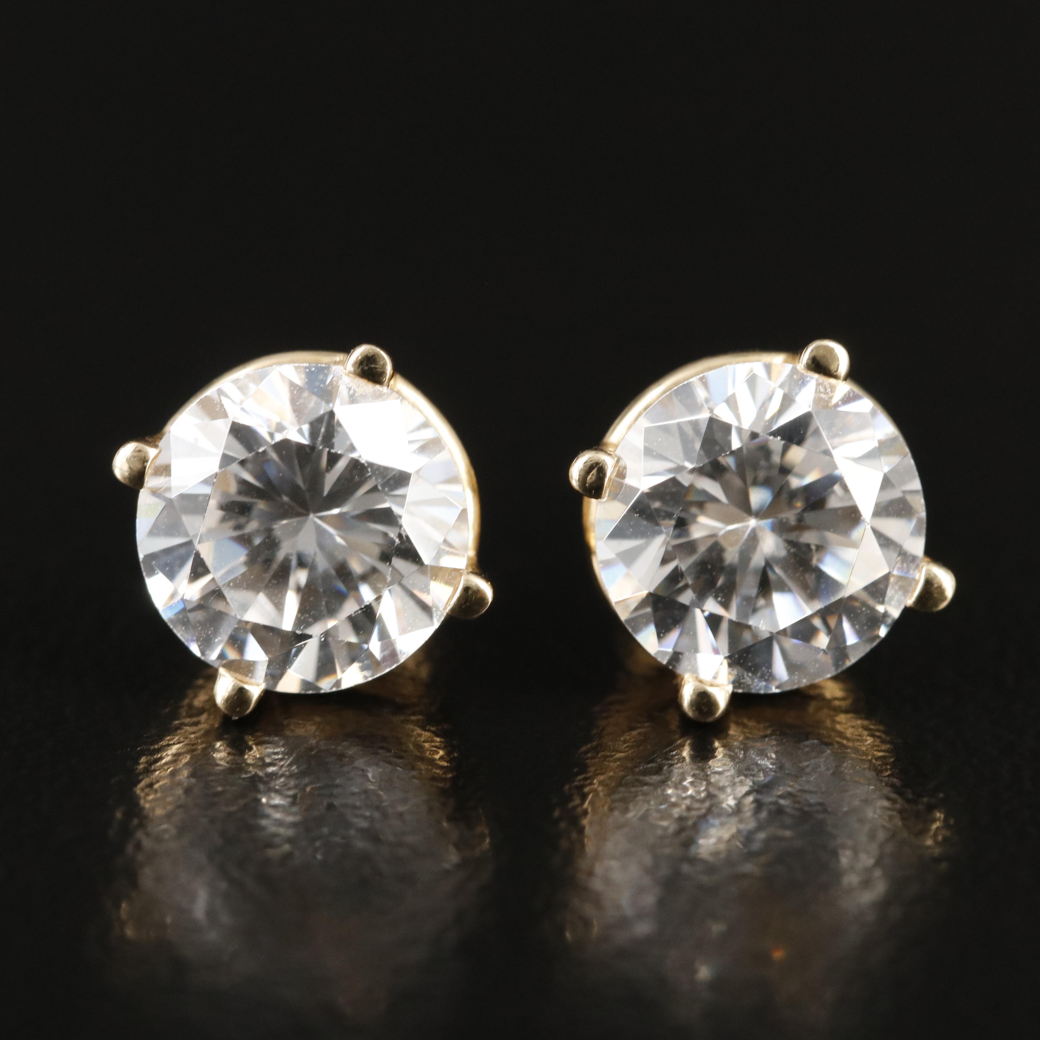 14K Cubic Zirconia Stud Earrings