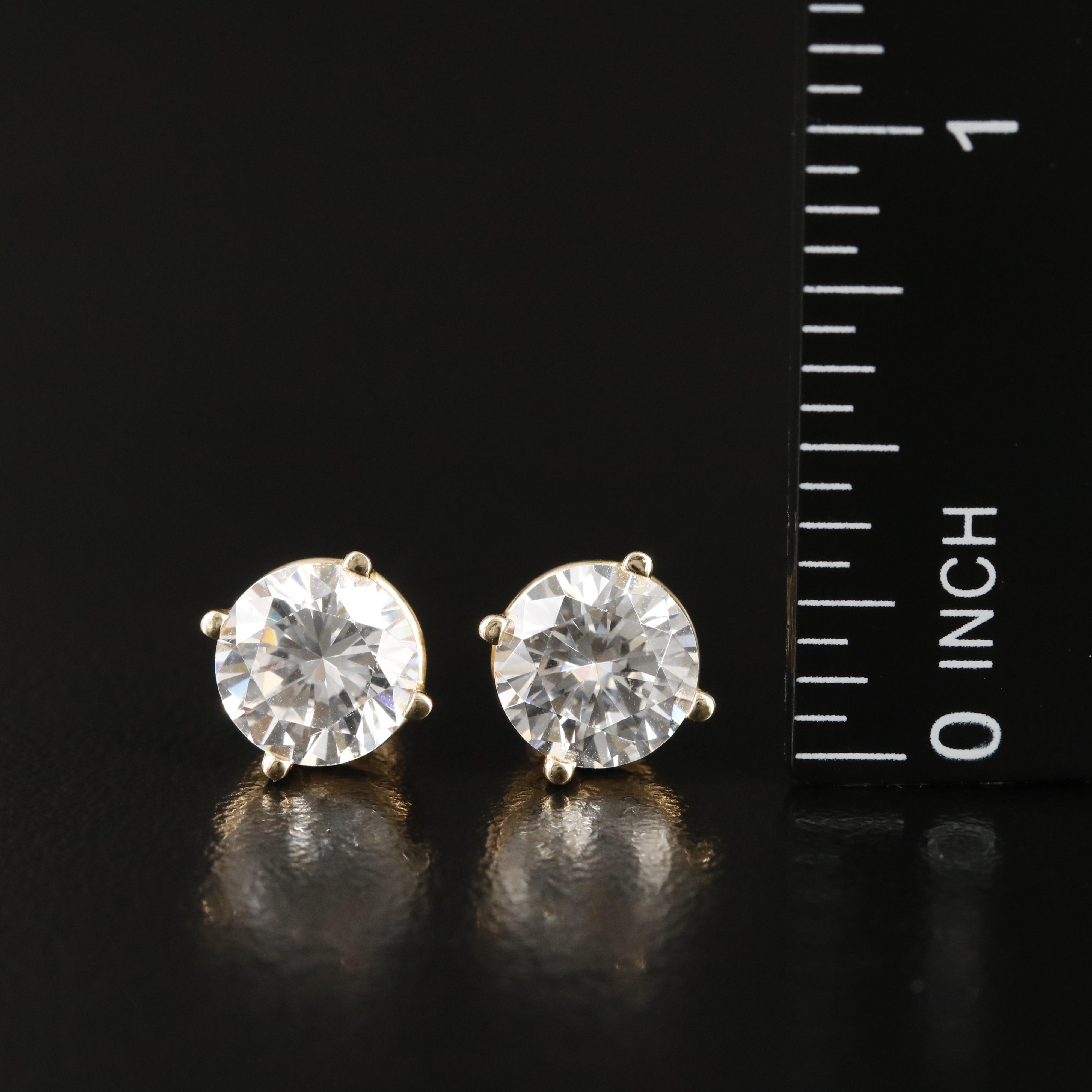 14K Cubic Zirconia Stud Earrings