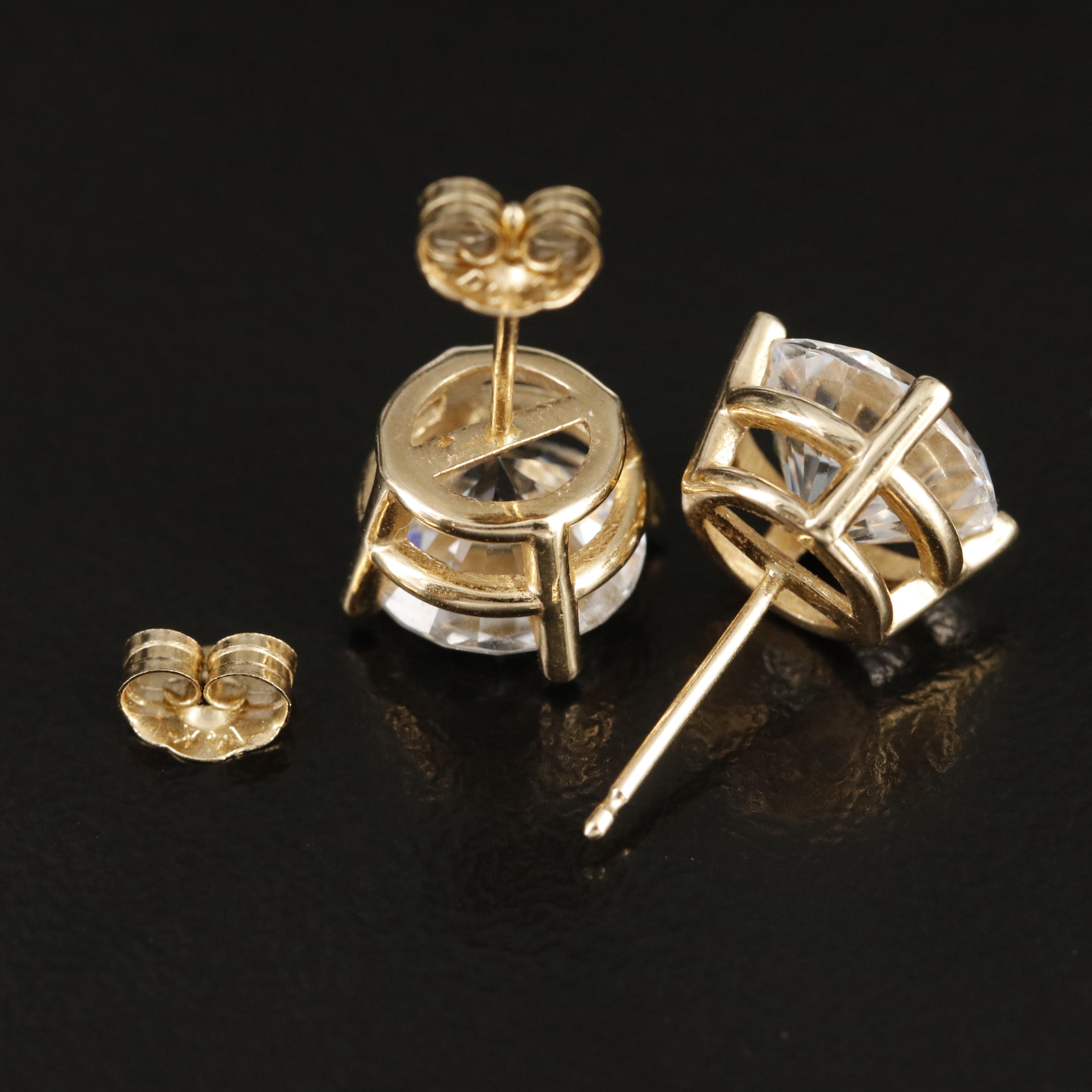 14K Cubic Zirconia Stud Earrings