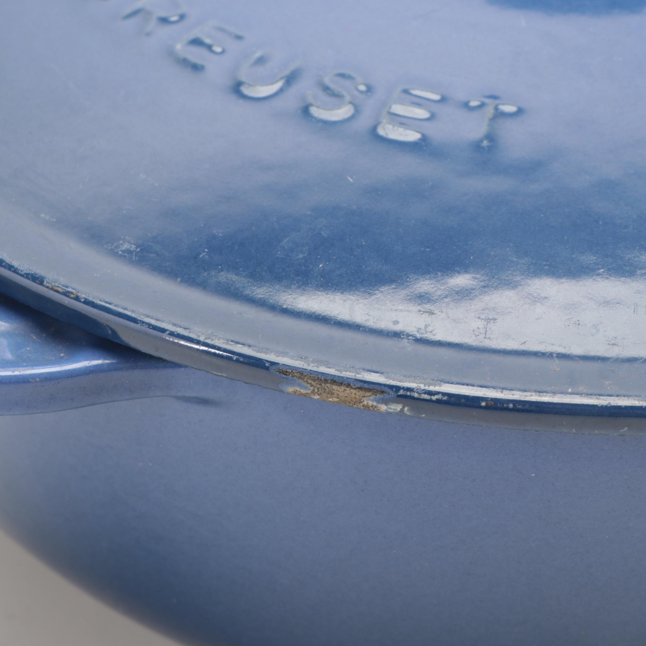 Le Creuset and Cousances French Enameled Cast Iron Pans and Ceramic Cruet