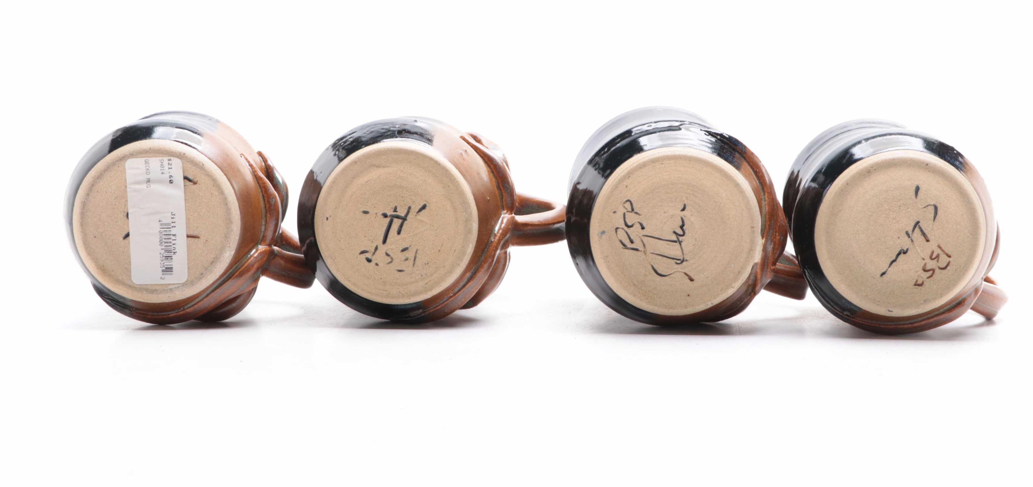 Art Pottery Stoneware Gecko Mugs