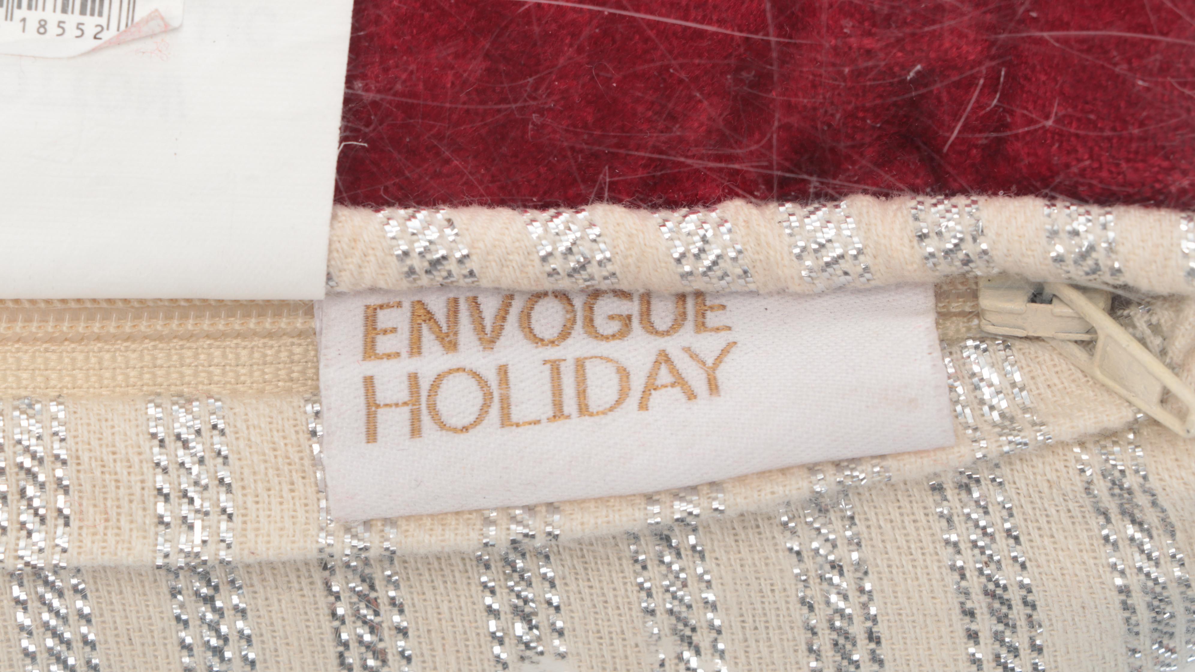 Reindeer Plush Decoration with EnVogue Christmas Snowflake Accent Pillows