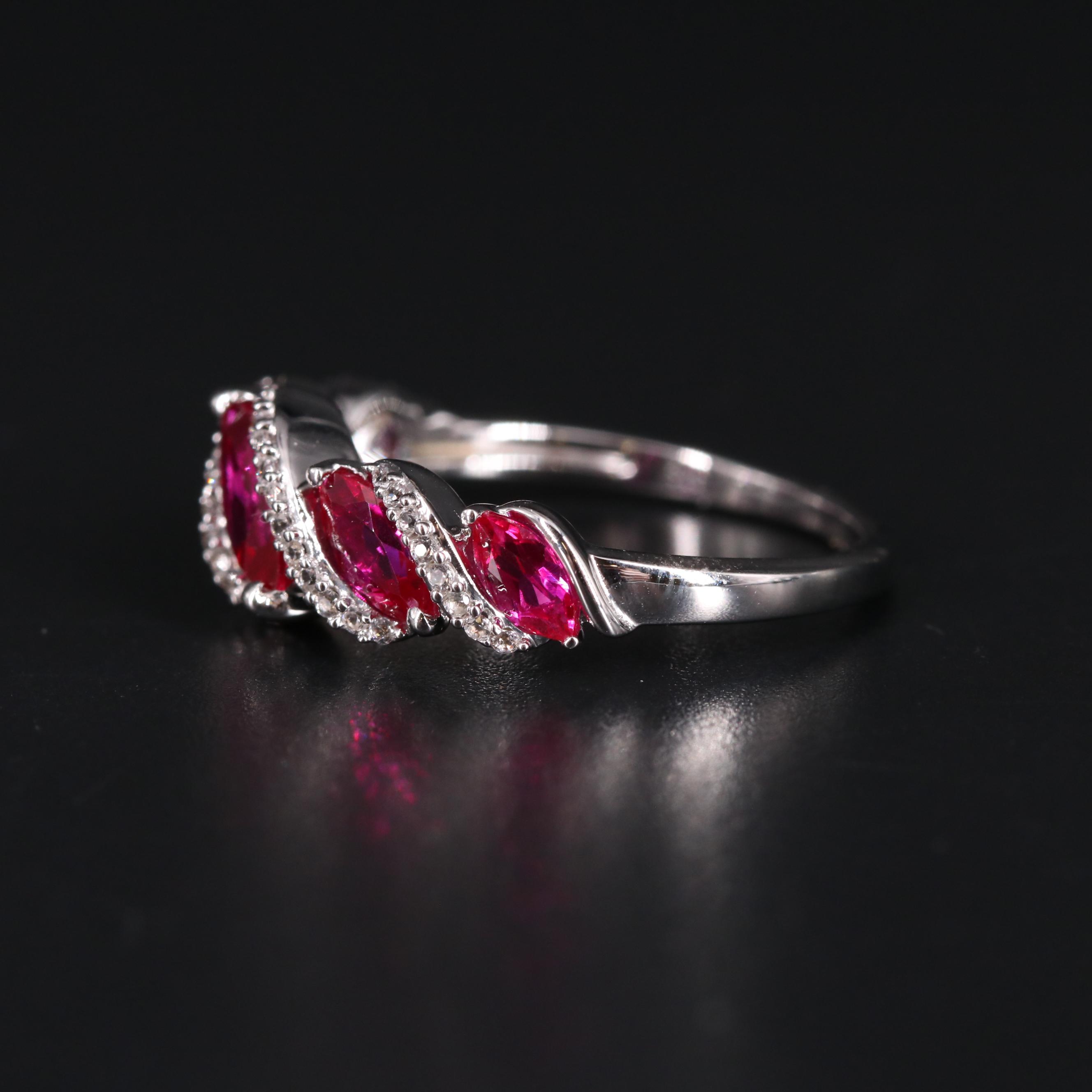 Sterling Silver Ruby and Sapphire Ring