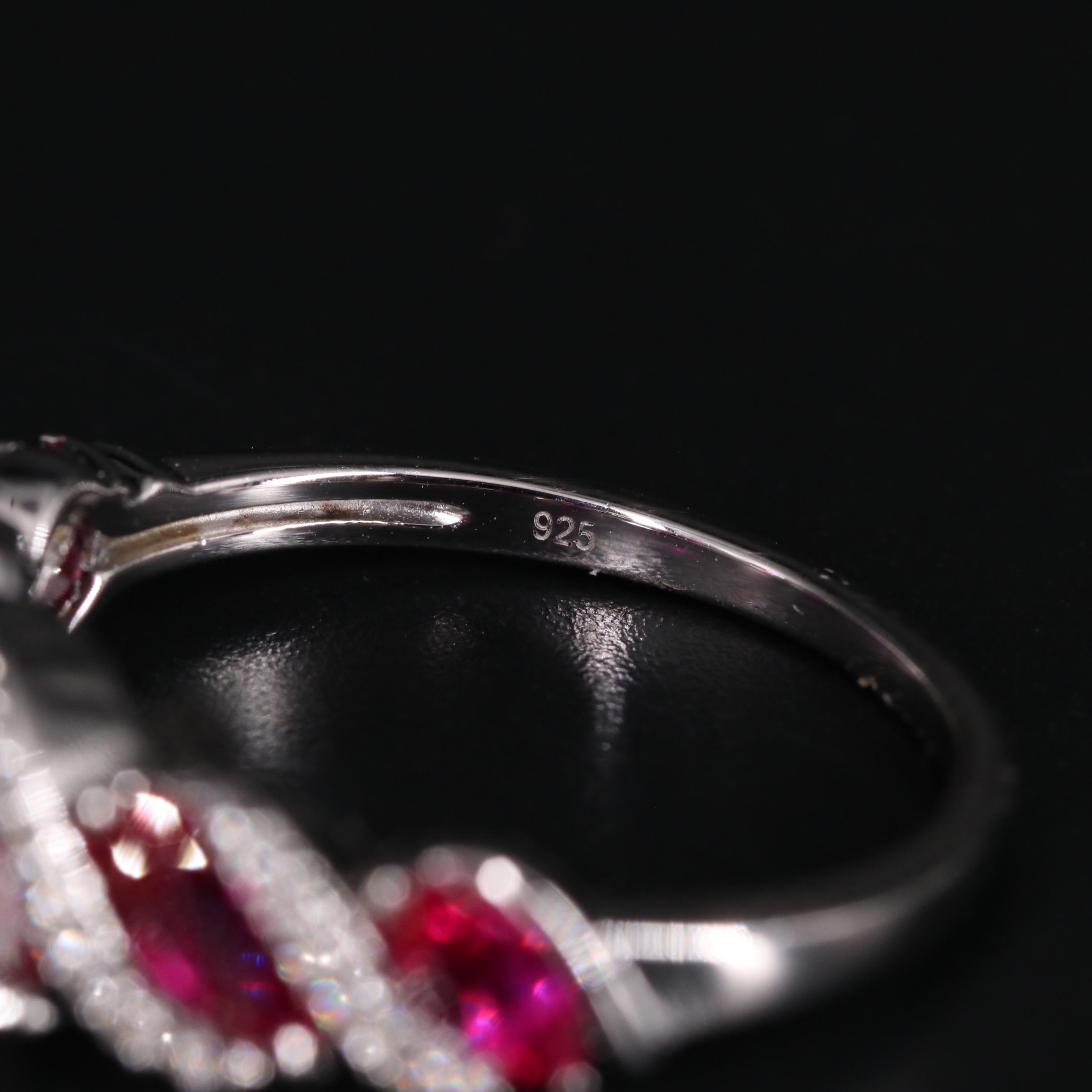 Sterling Silver Ruby and Sapphire Ring