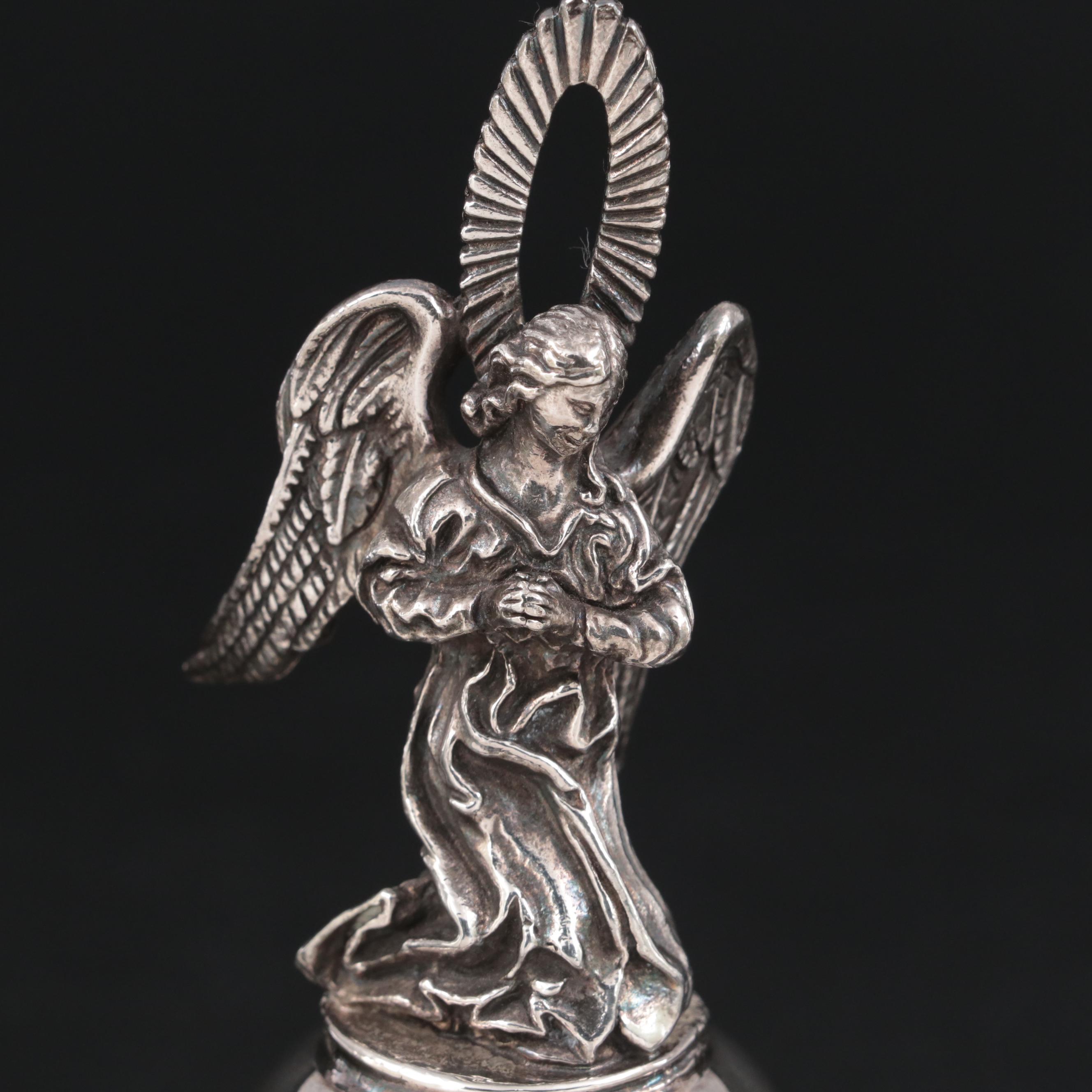 Danbury Mint 1974 Christmas Bell with Porcelain Ornaments