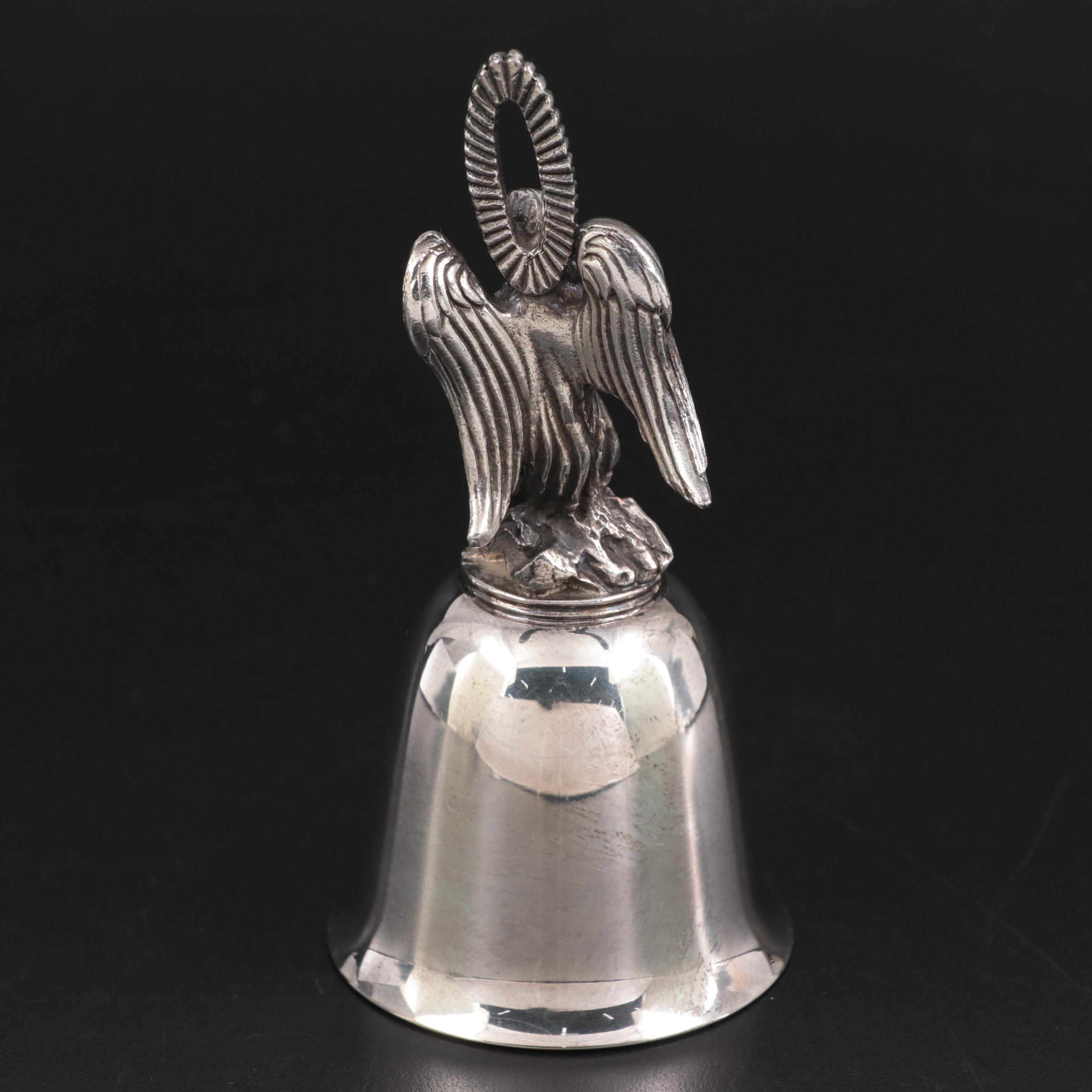 Danbury Mint 1974 Christmas Bell with Porcelain Ornaments