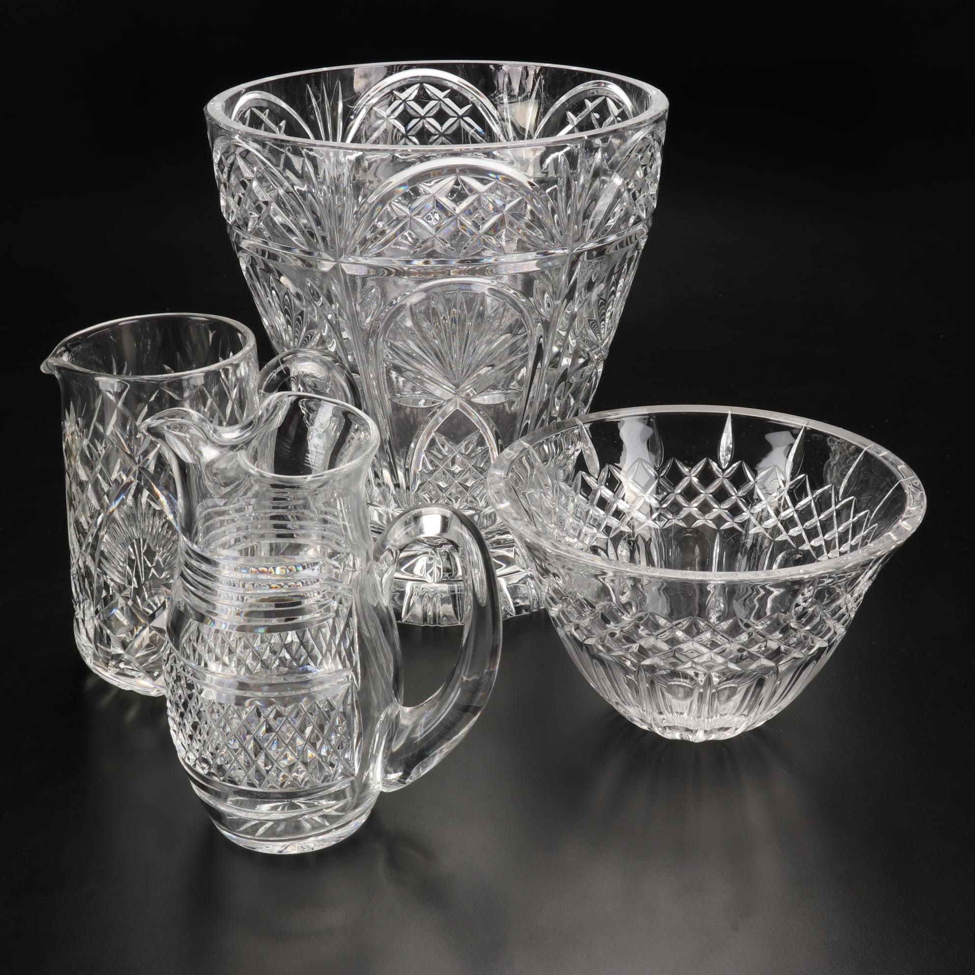 Marquis by Waterford Decorative Bowl & Pitcher with Other Pitchers & Vase