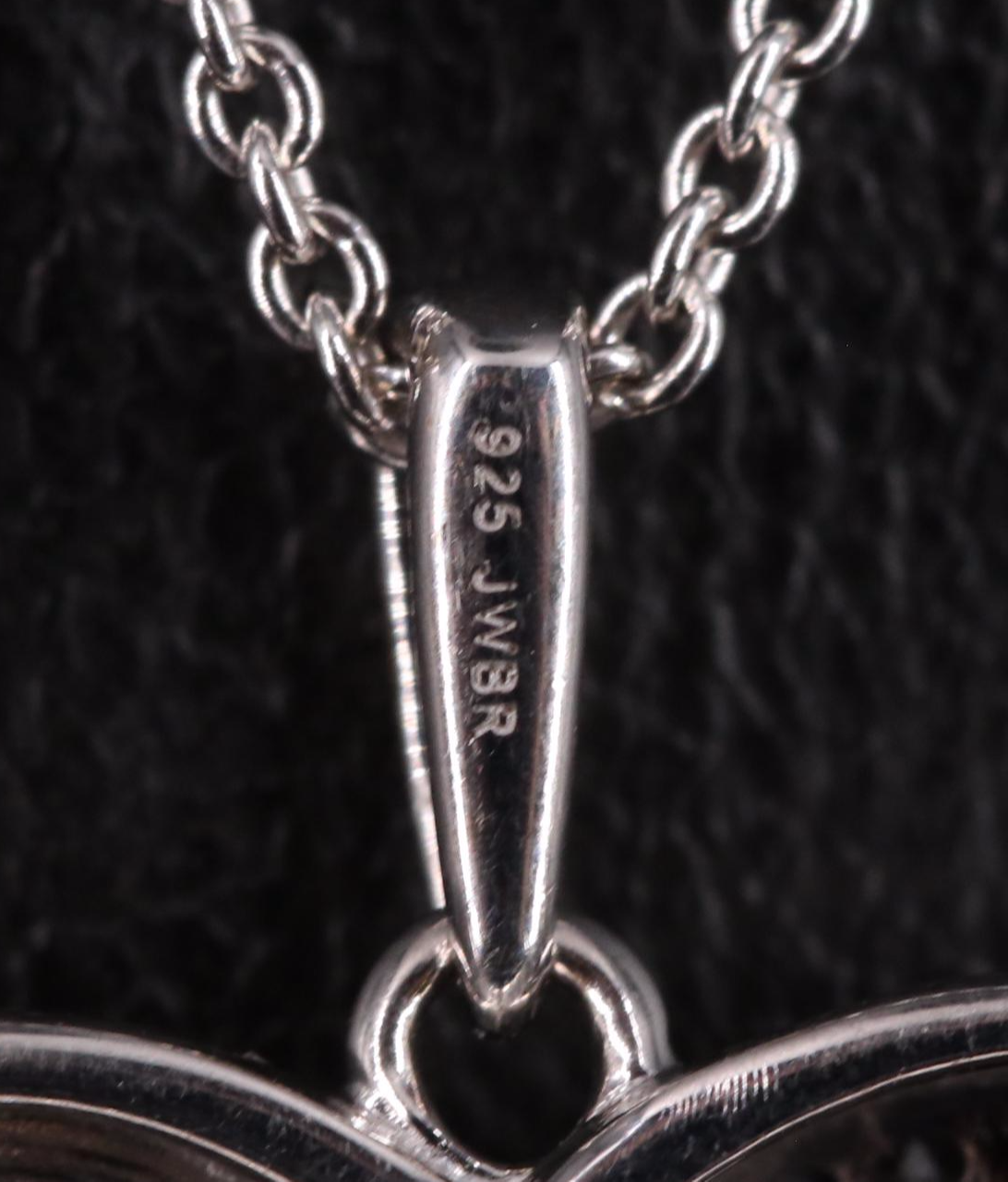 Sterling Silver Ruby and White Sapphire Heart Pendant Necklace