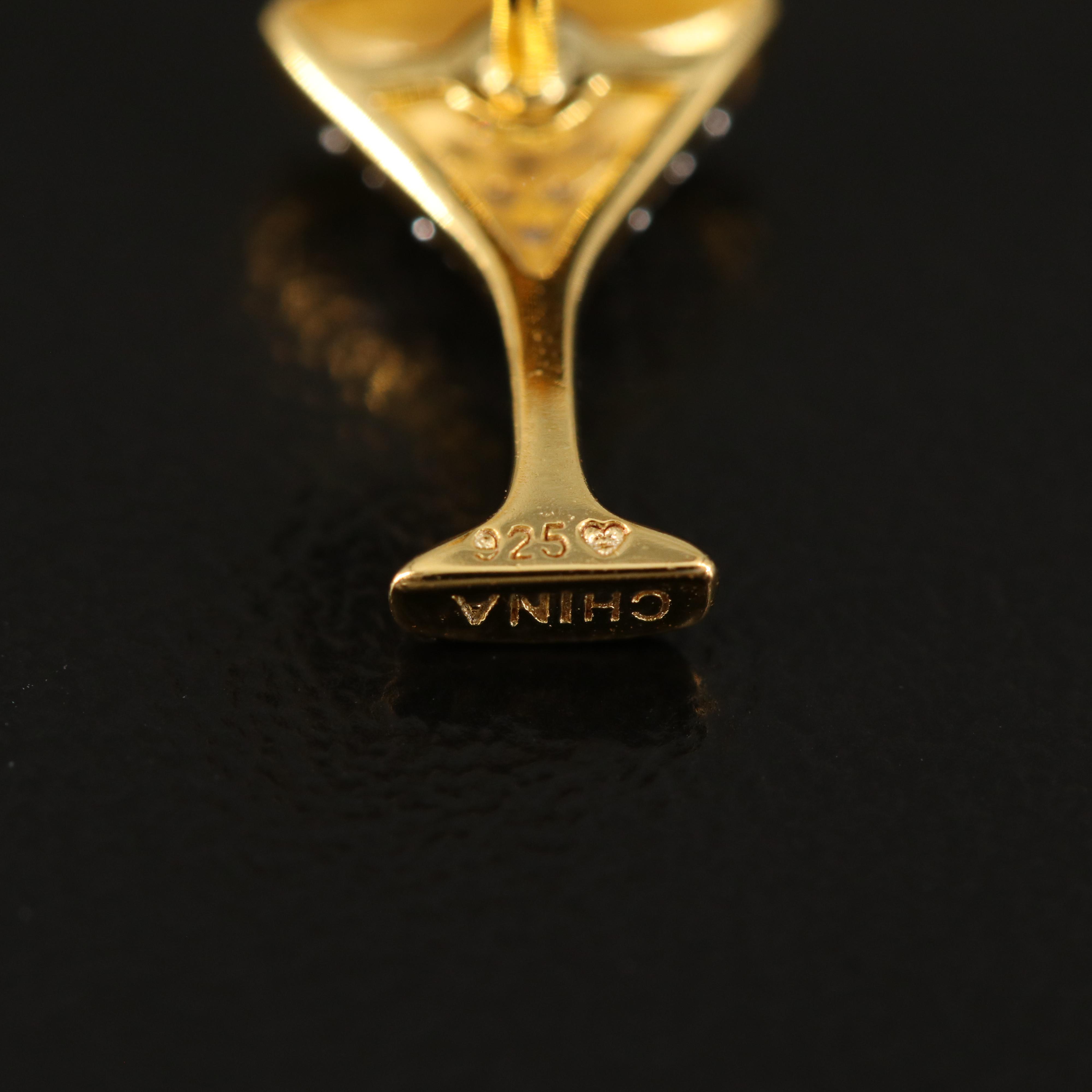 Diamond Martini Stud Earrings in Sterling