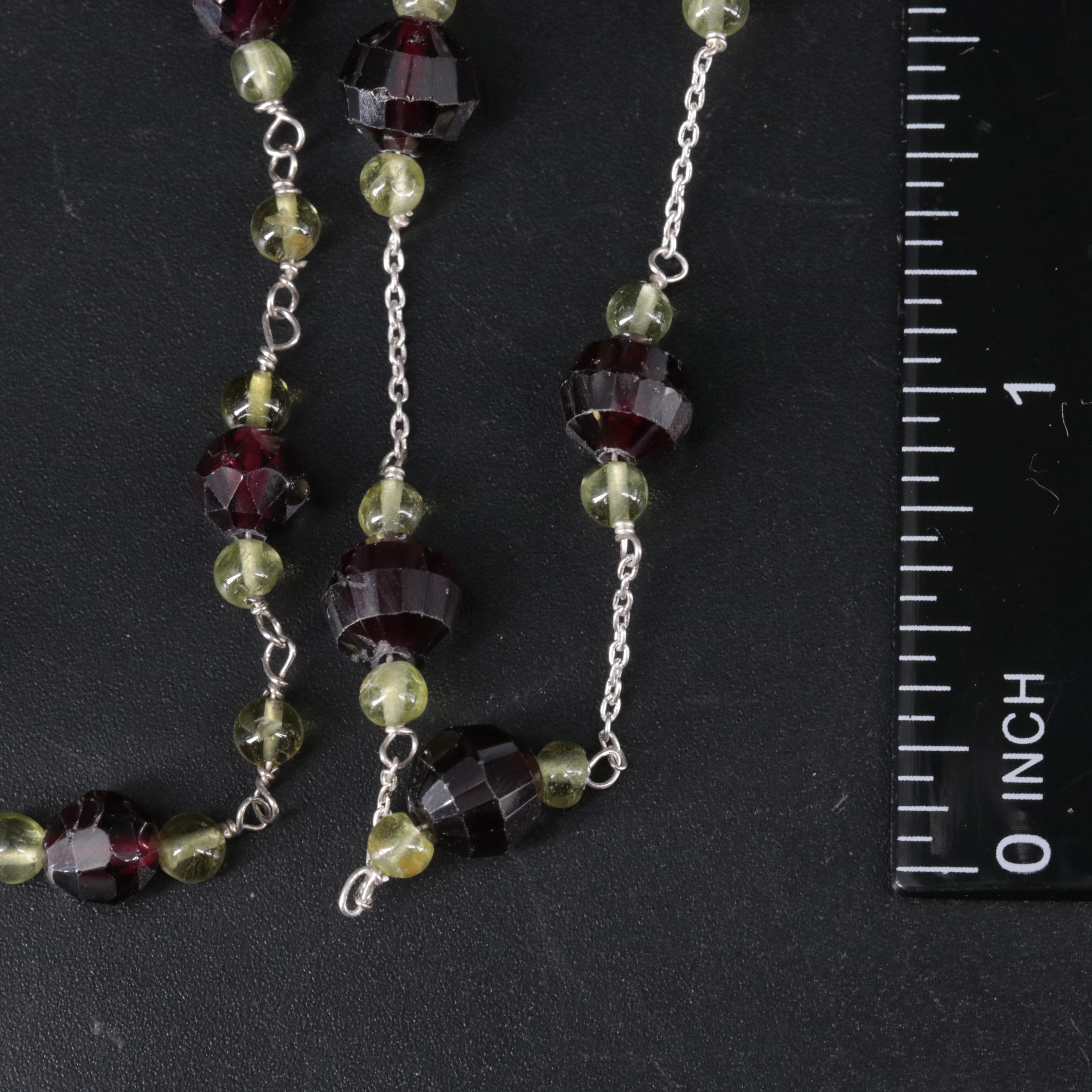 Sterling Gemstone Station Necklaces