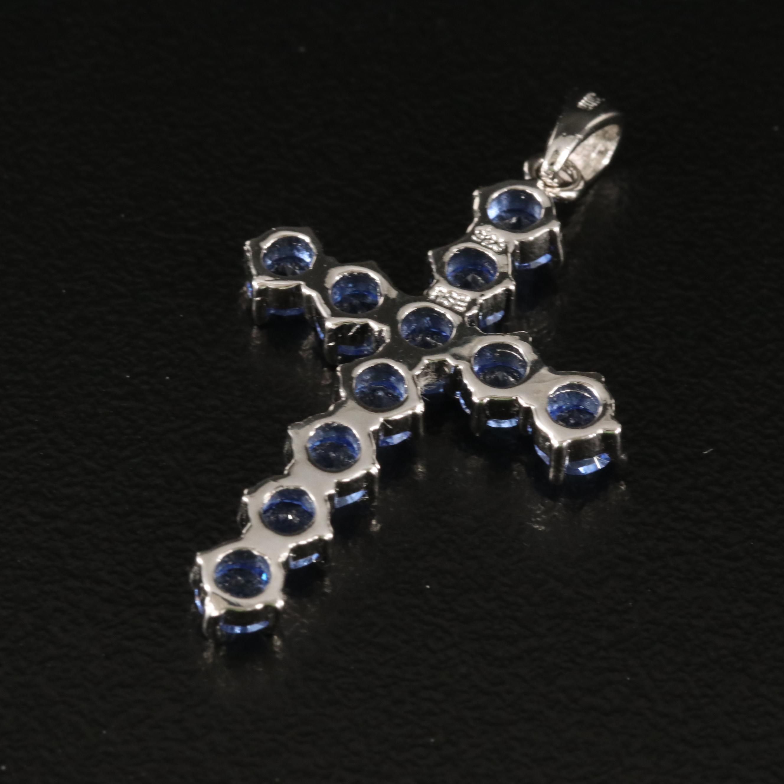 Sterling Glass Cross Pendant