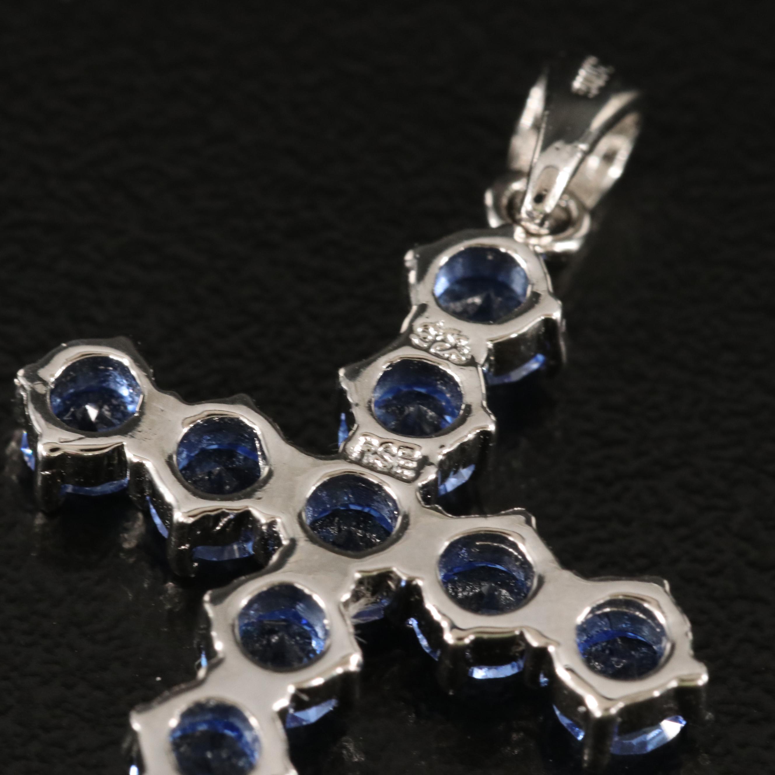 Sterling Glass Cross Pendant