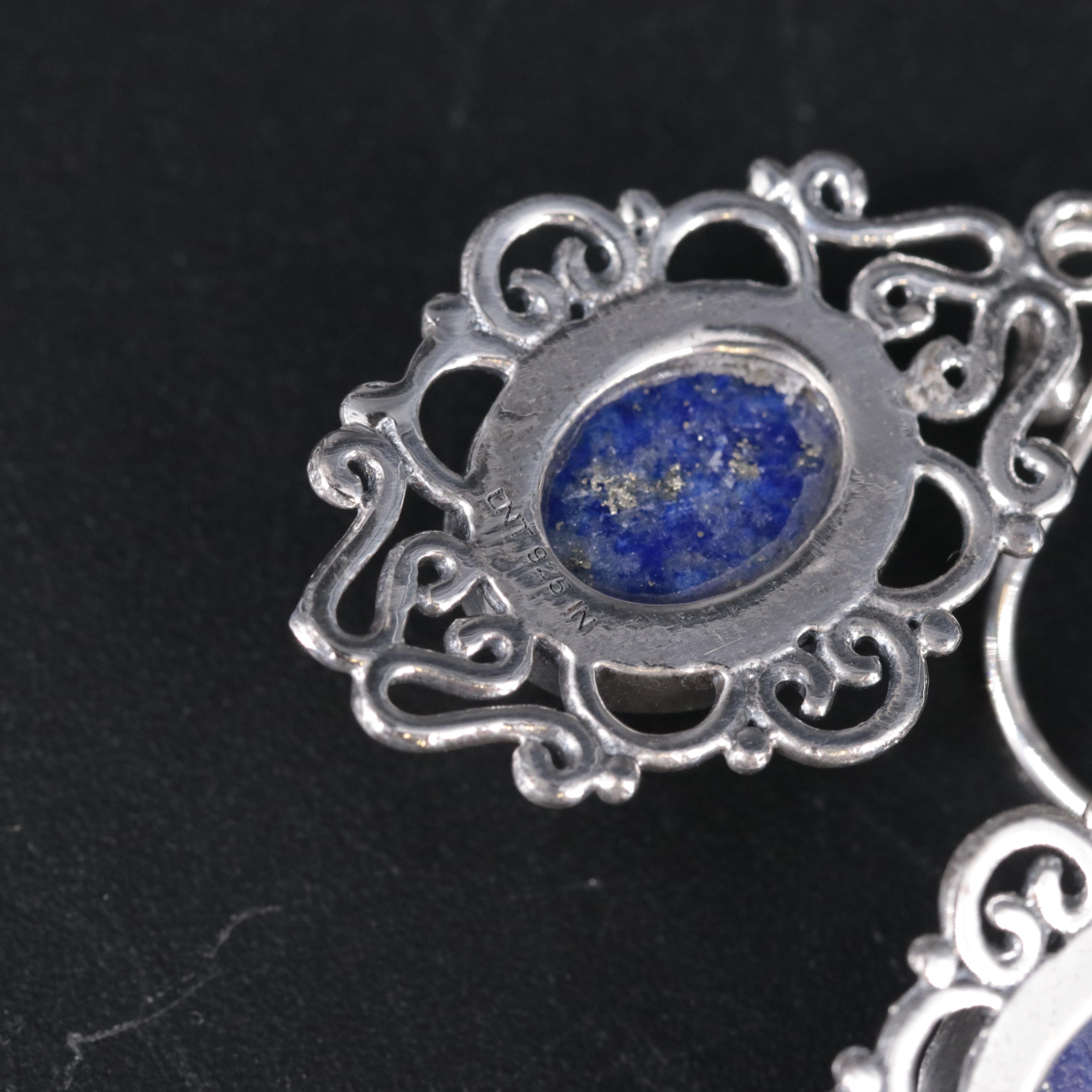 Sterling Silver Earrings Featuring Lapis Lazuli