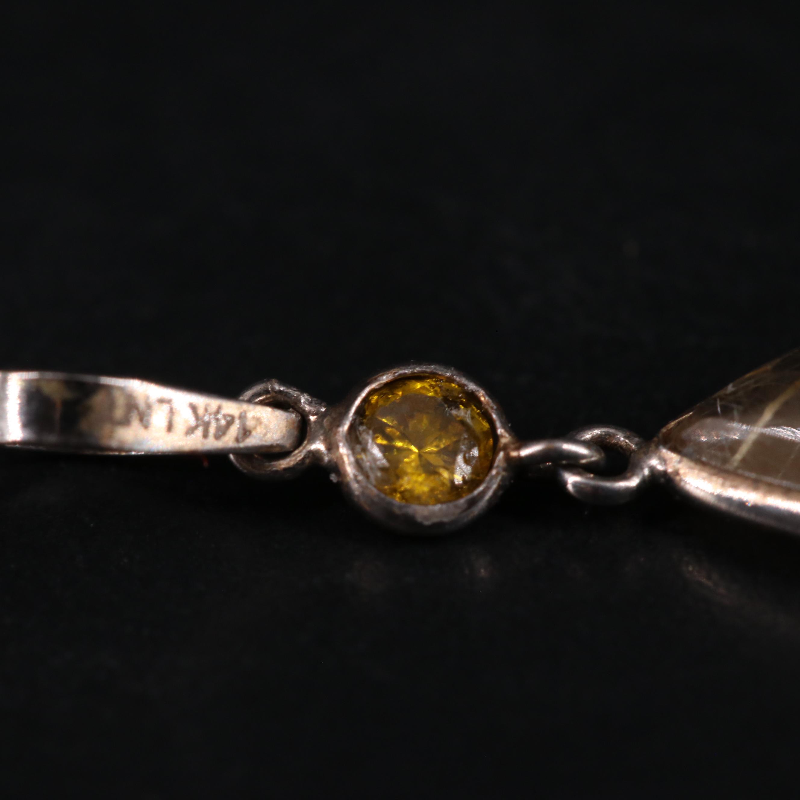 14K Golden Rutile Pendant