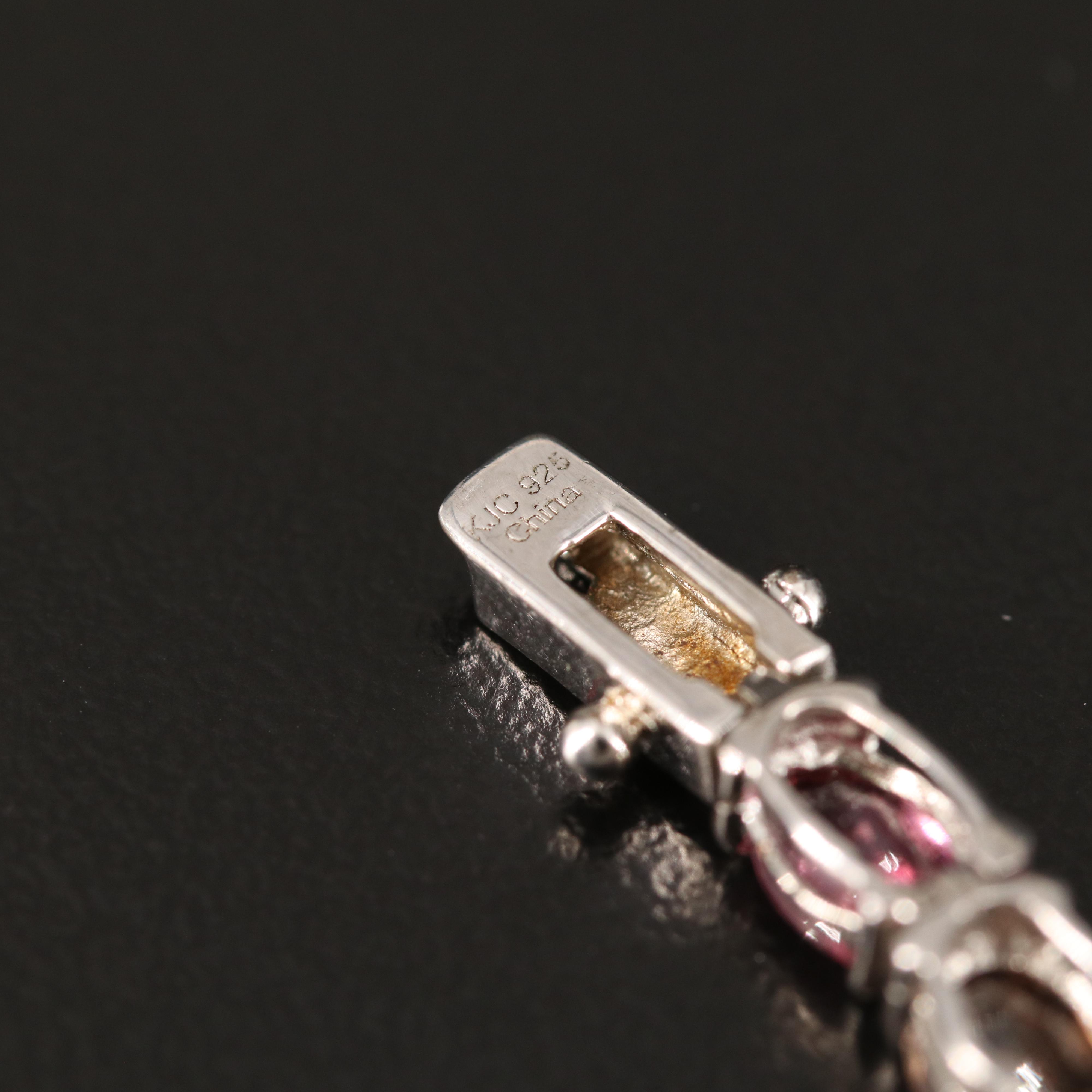 Pairing of Multi-Colored Tourmaline Line Bracelets in Sterling