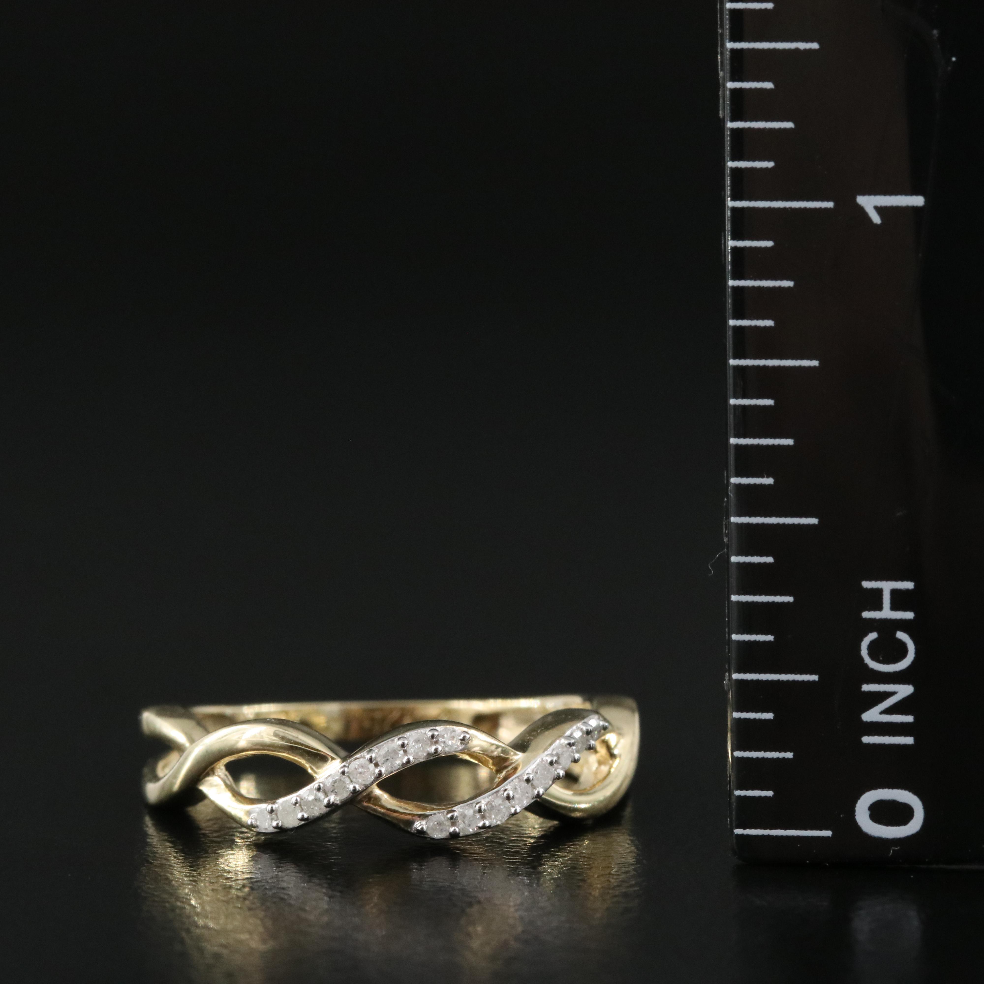 Sterling Diamond Braided Ring
