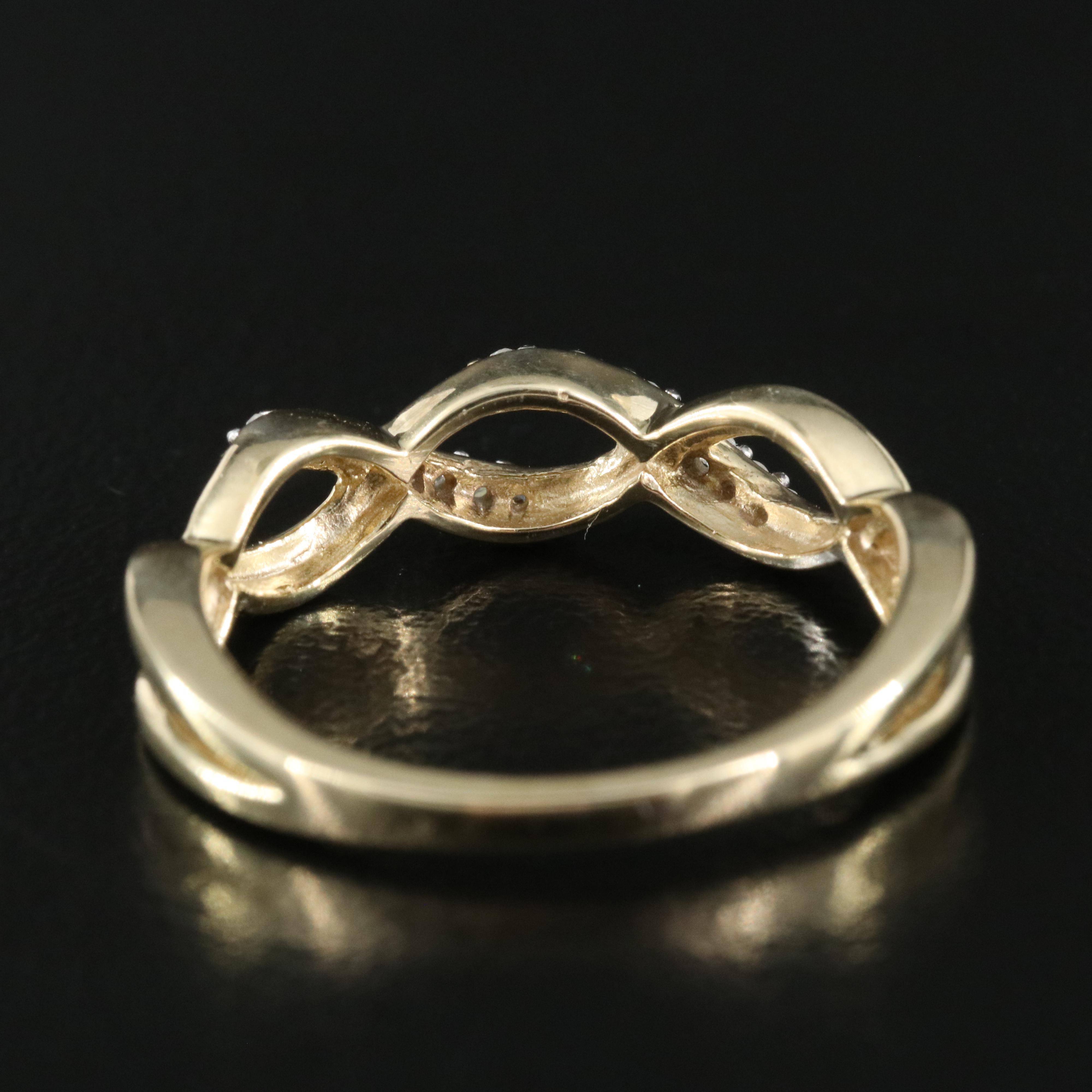 Sterling Diamond Braided Ring