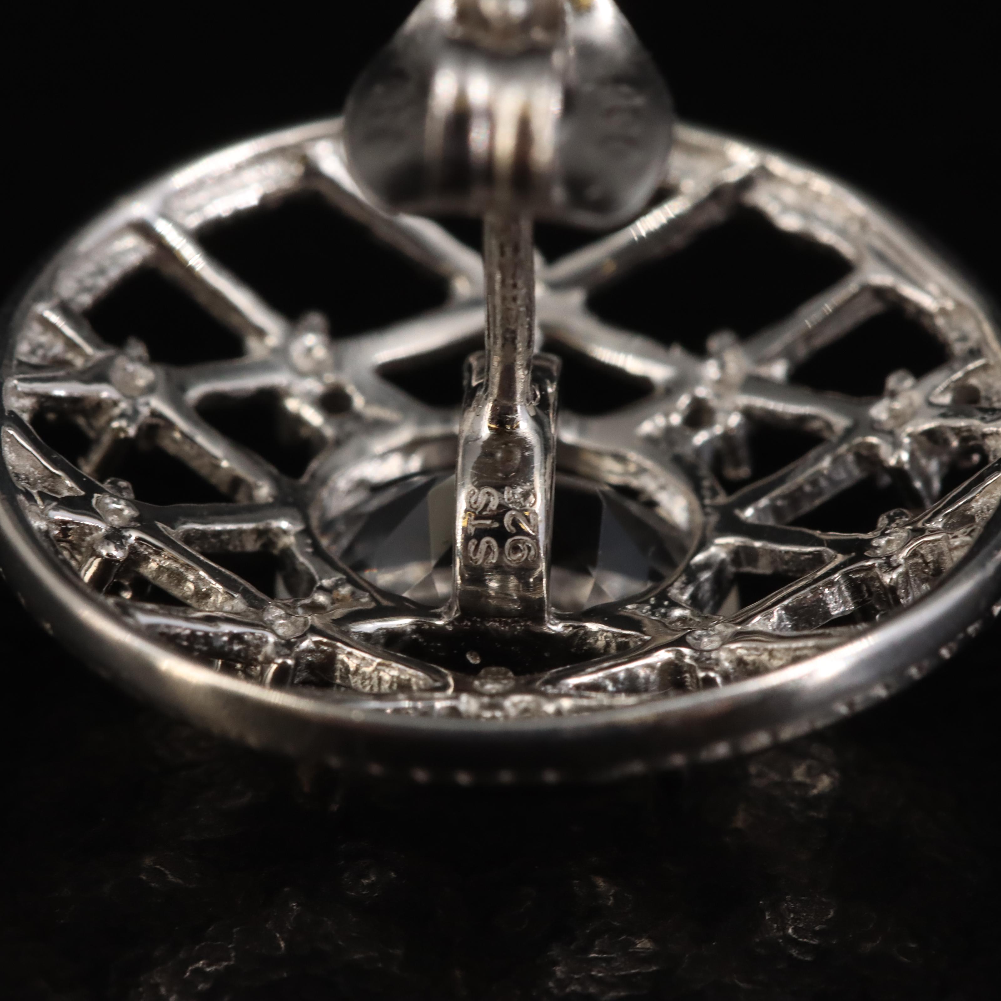 Sterling Petalite Lattice Button Earrings