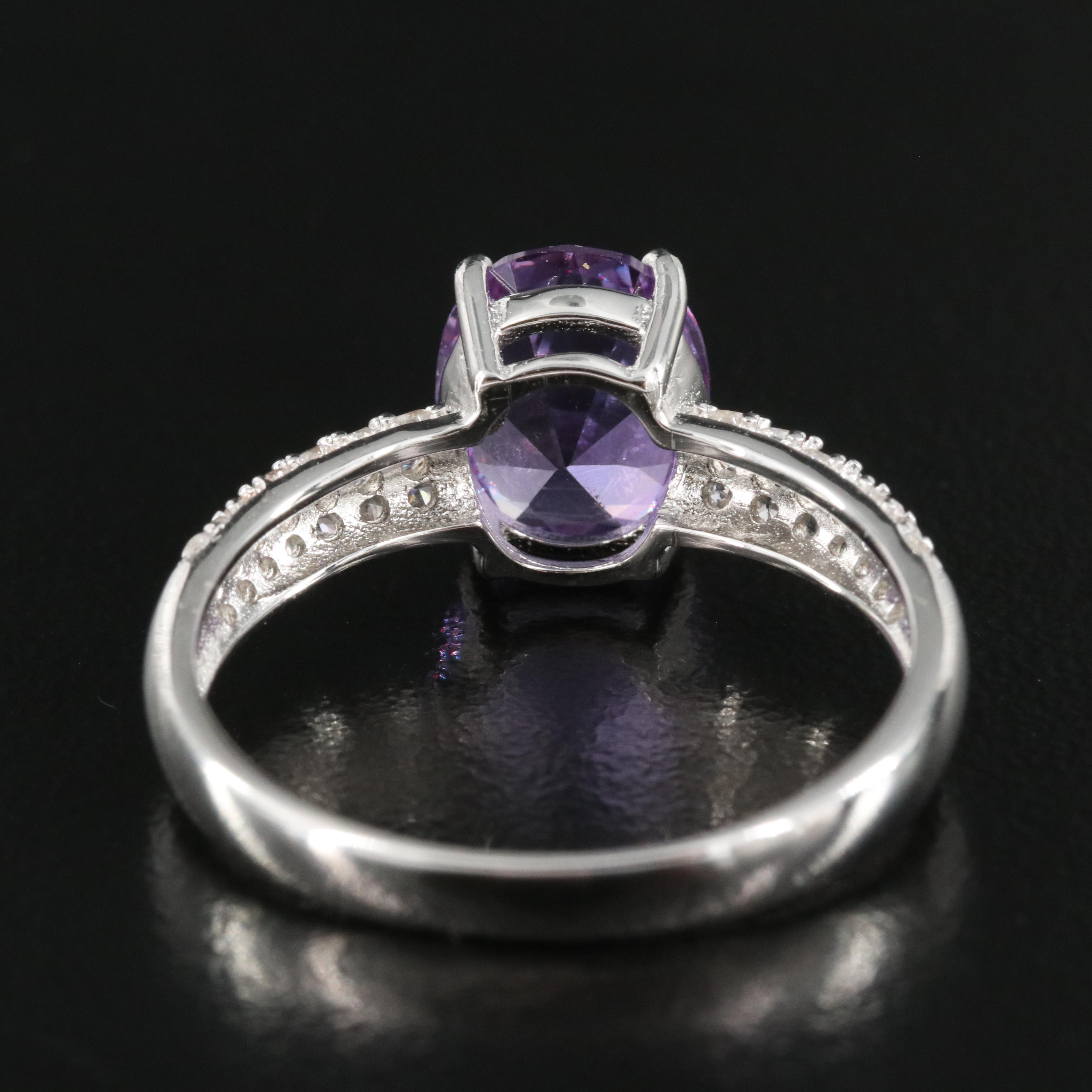 Sterling Sapphire and Zircon Ring