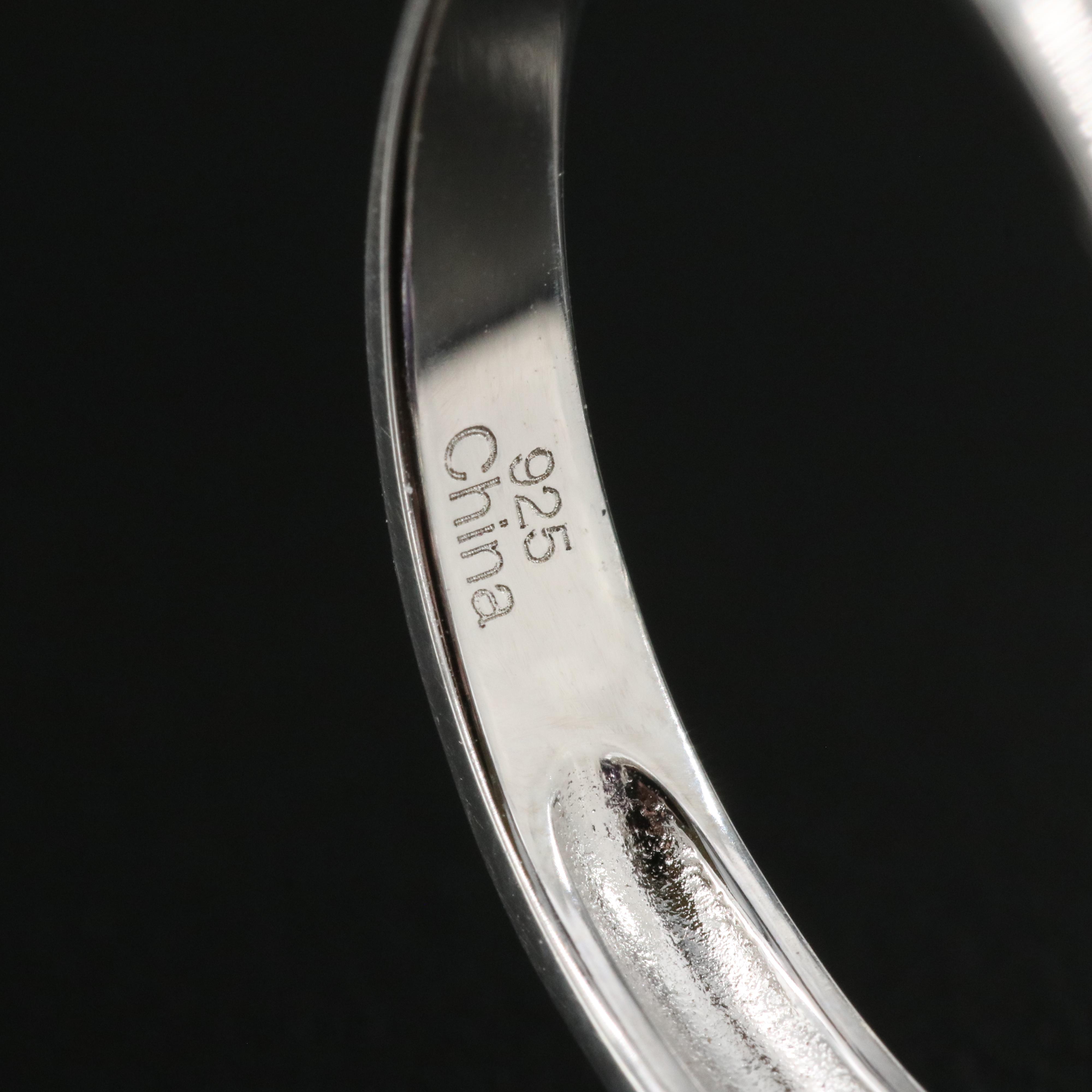 Sterling Sapphire and Zircon Ring