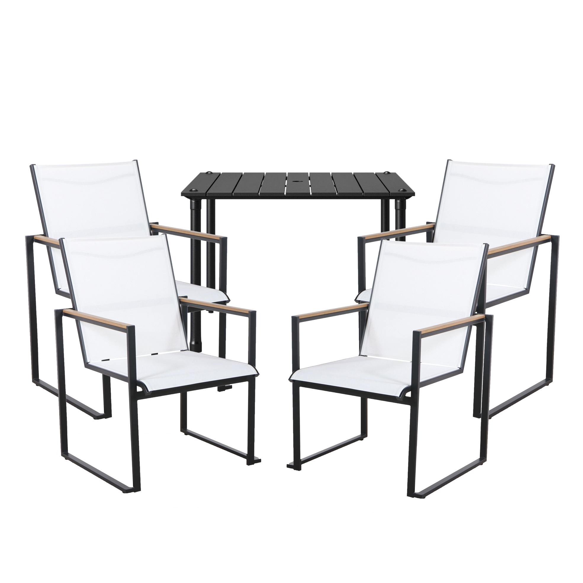 Four Project 62 Henning Dining Chairs and Threshold Fernhill Patio Dining Table
