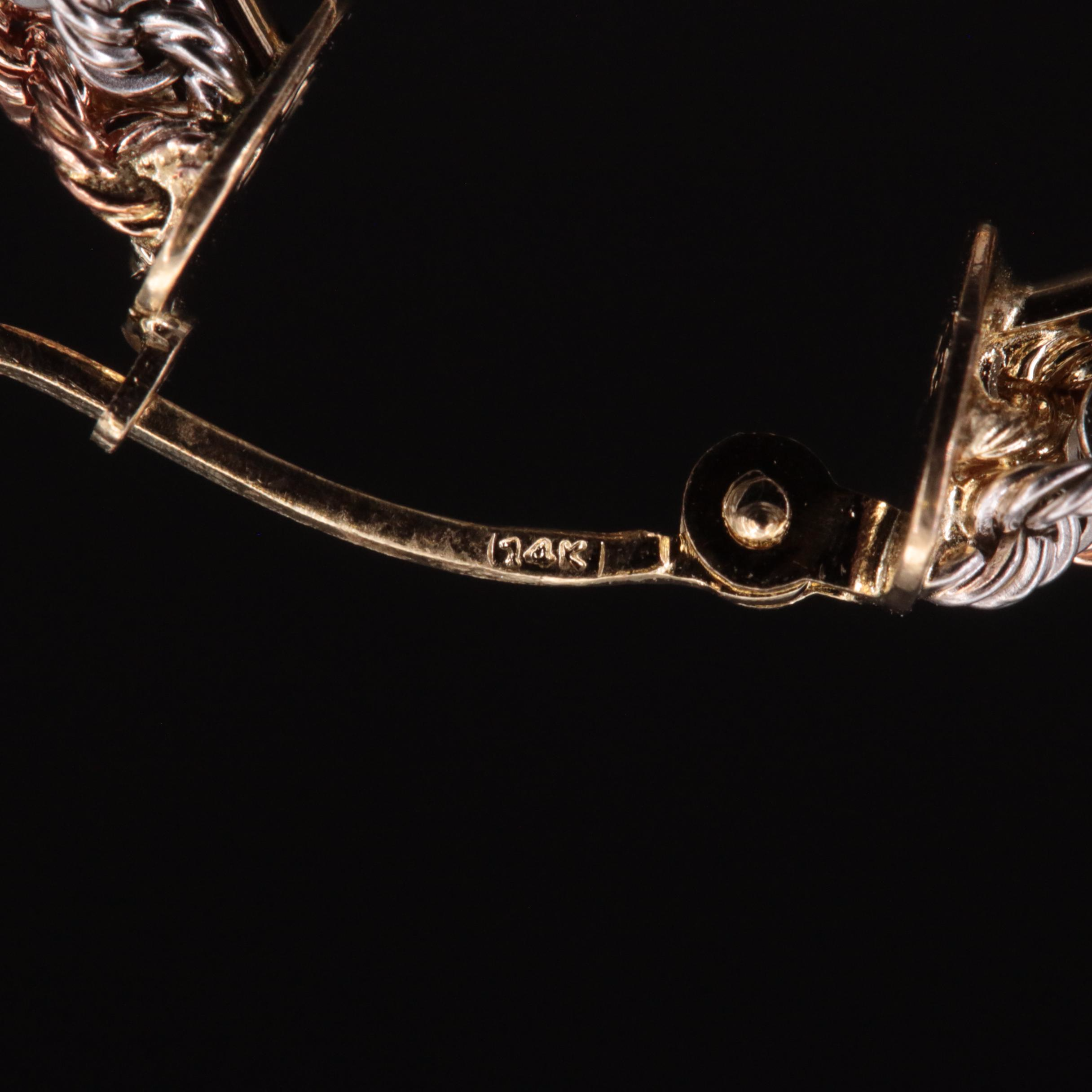 Michael Anthony 14K Tri-Color Rope Hoop Earrings | EBTH