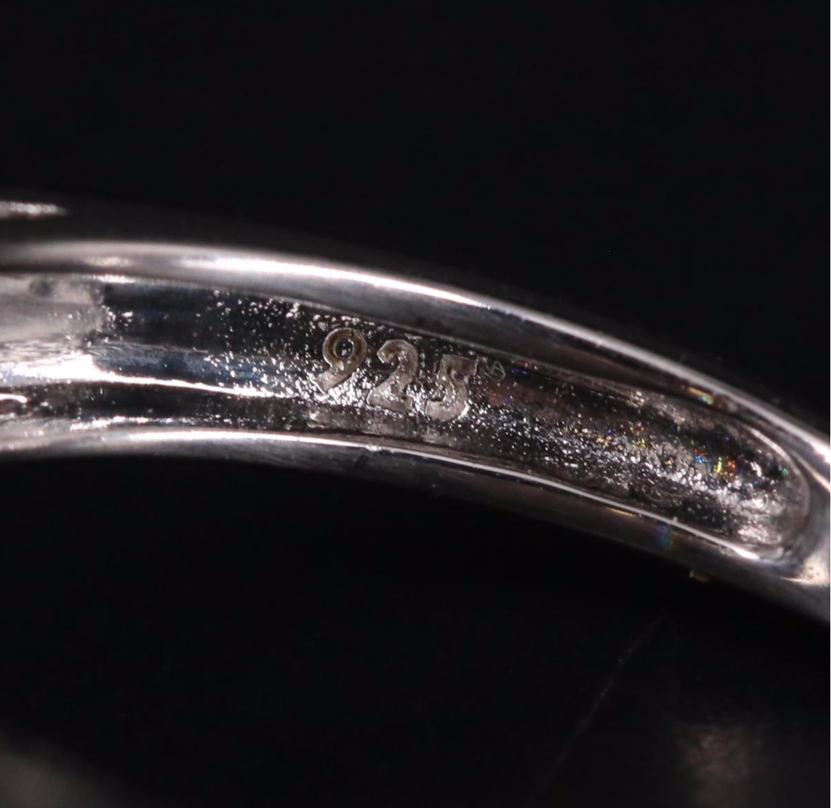 Sterling Sapphire Halo Ring