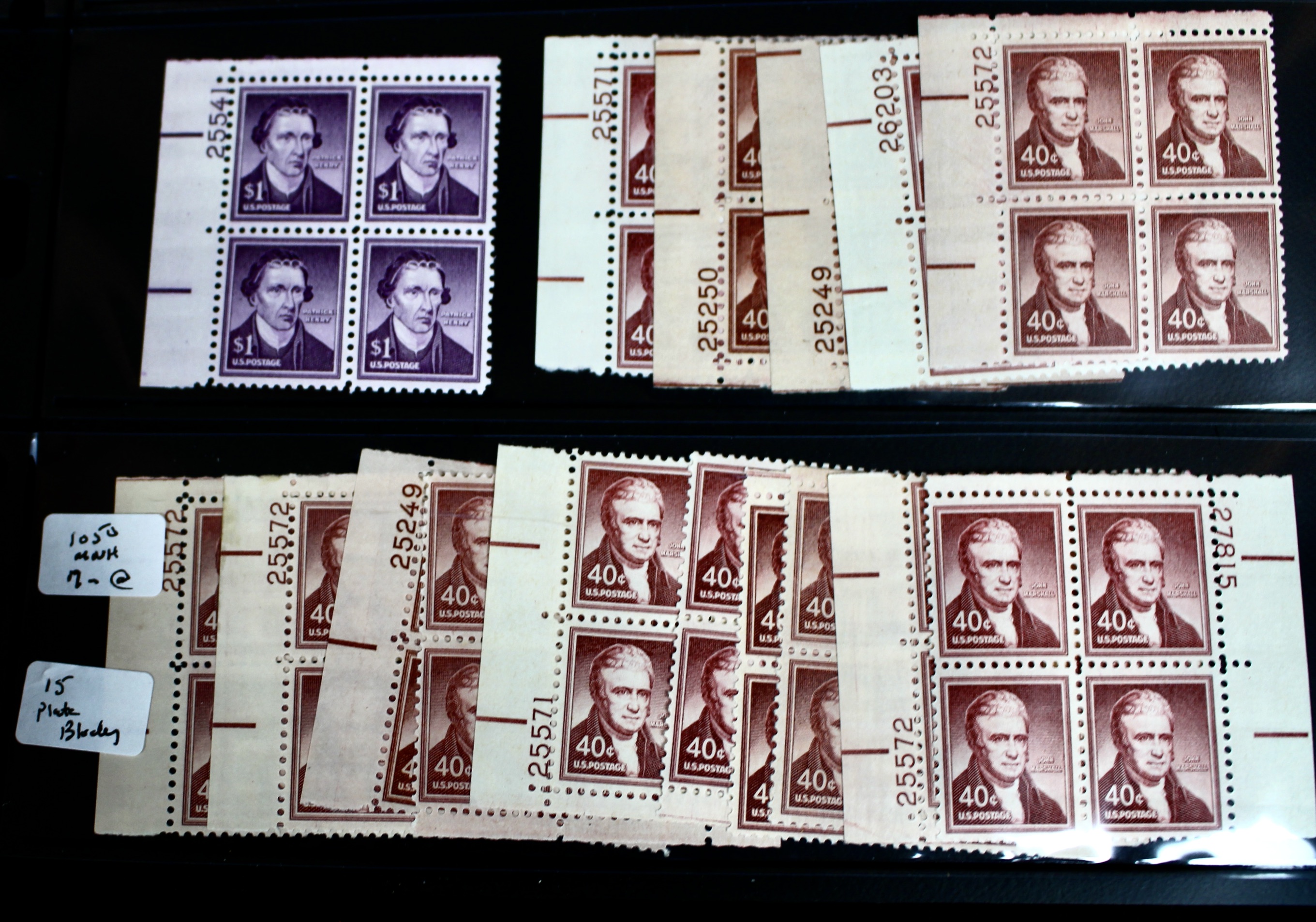 Large Collection of Postage Stamp Plate Blocks