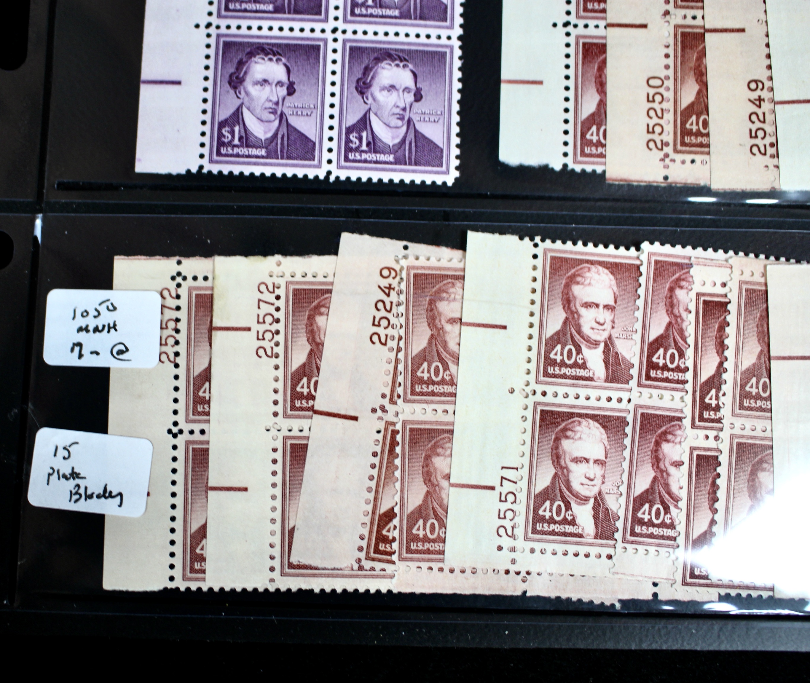 Large Collection of Postage Stamp Plate Blocks