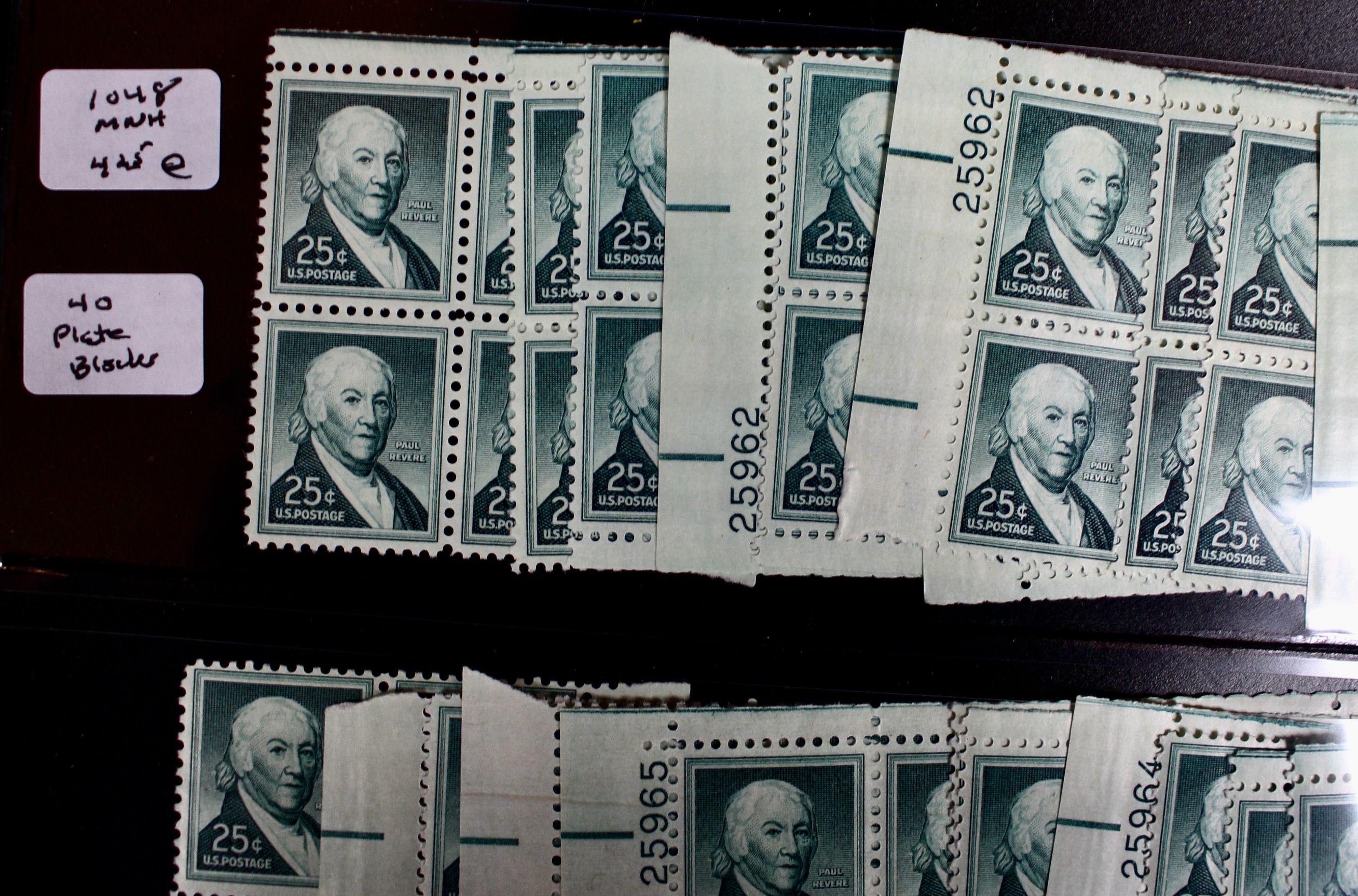 Large Collection of Postage Stamp Plate Blocks