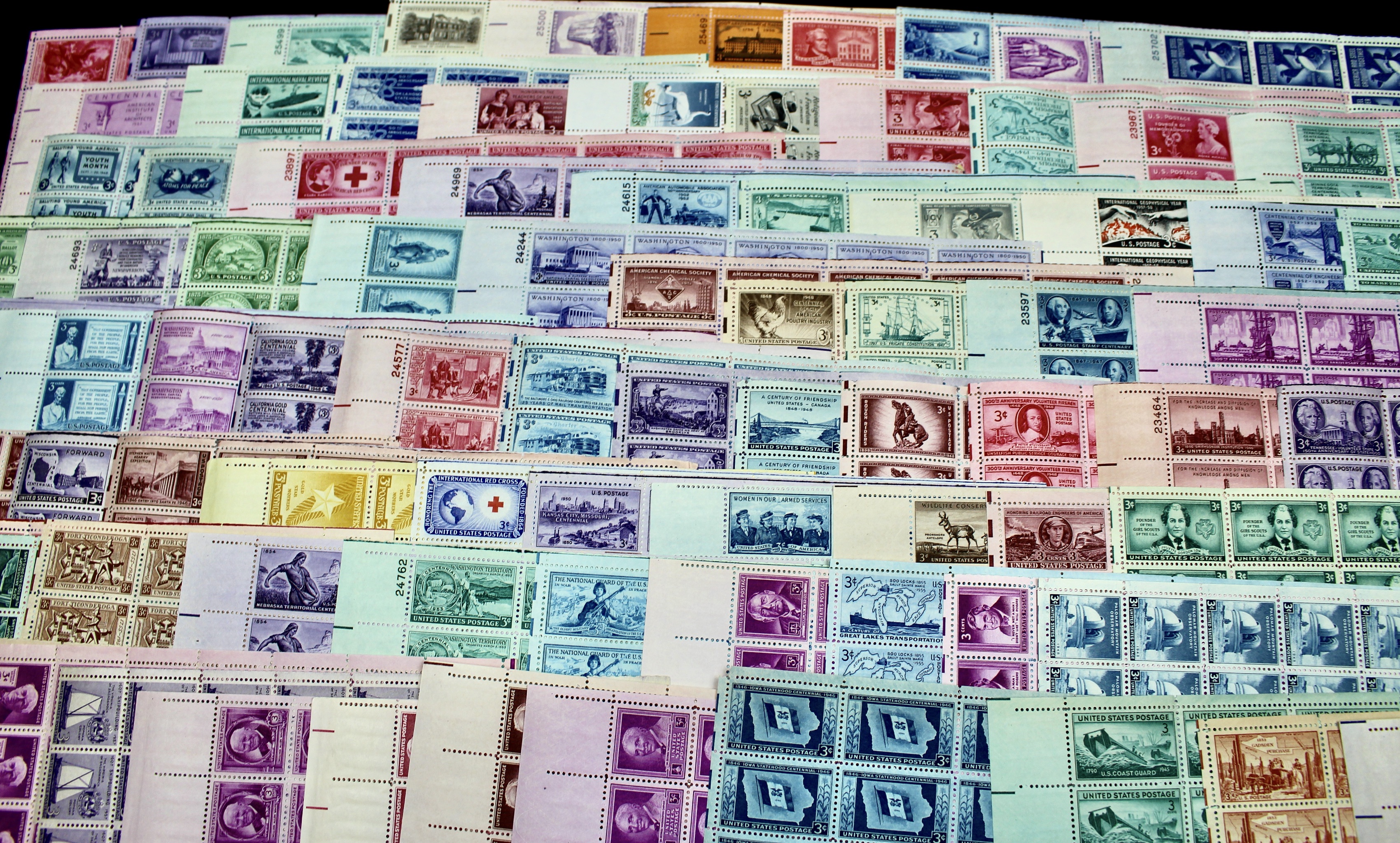Large Collection of Postage Stamp Plate Blocks