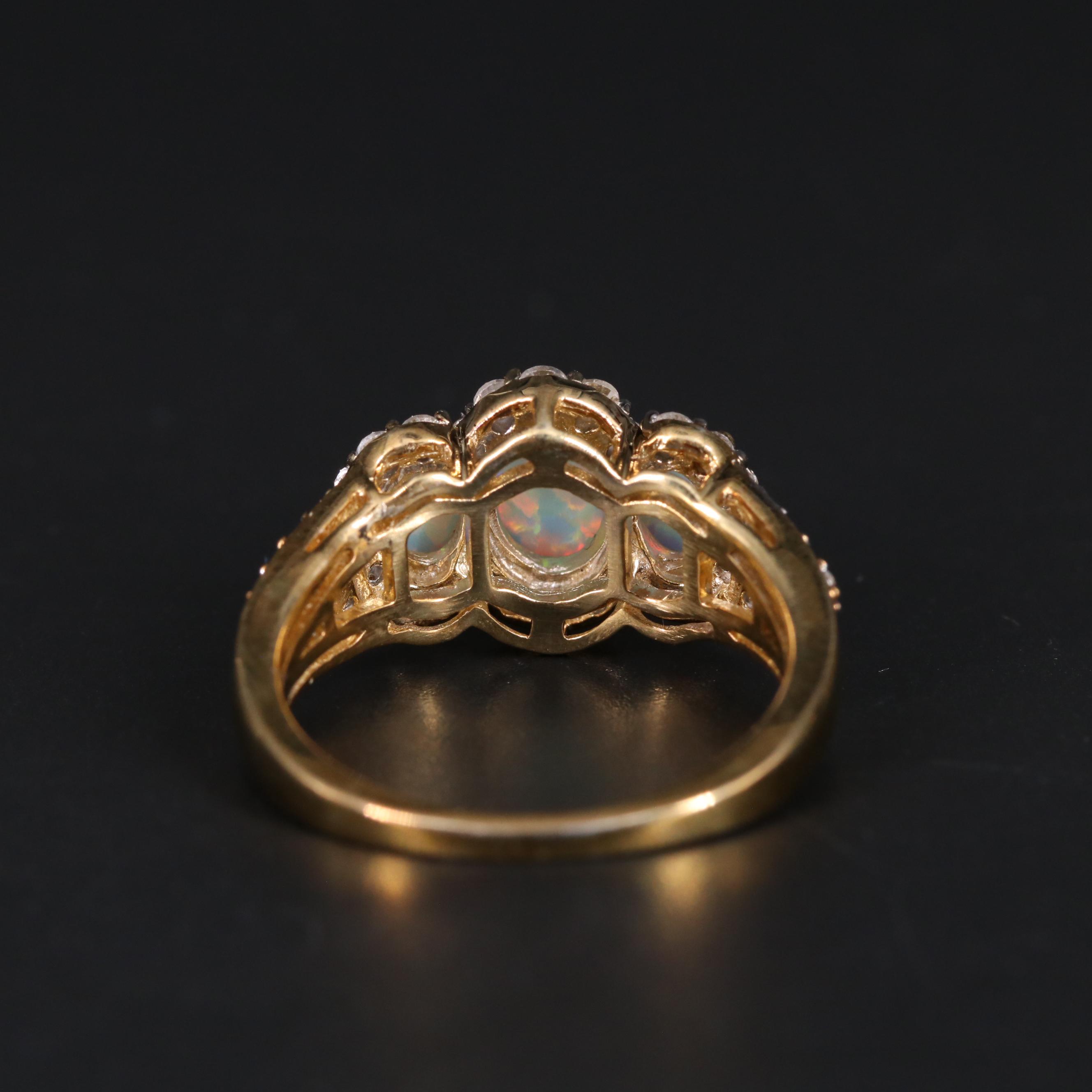Sterling Silver Opal and Topaz Ring