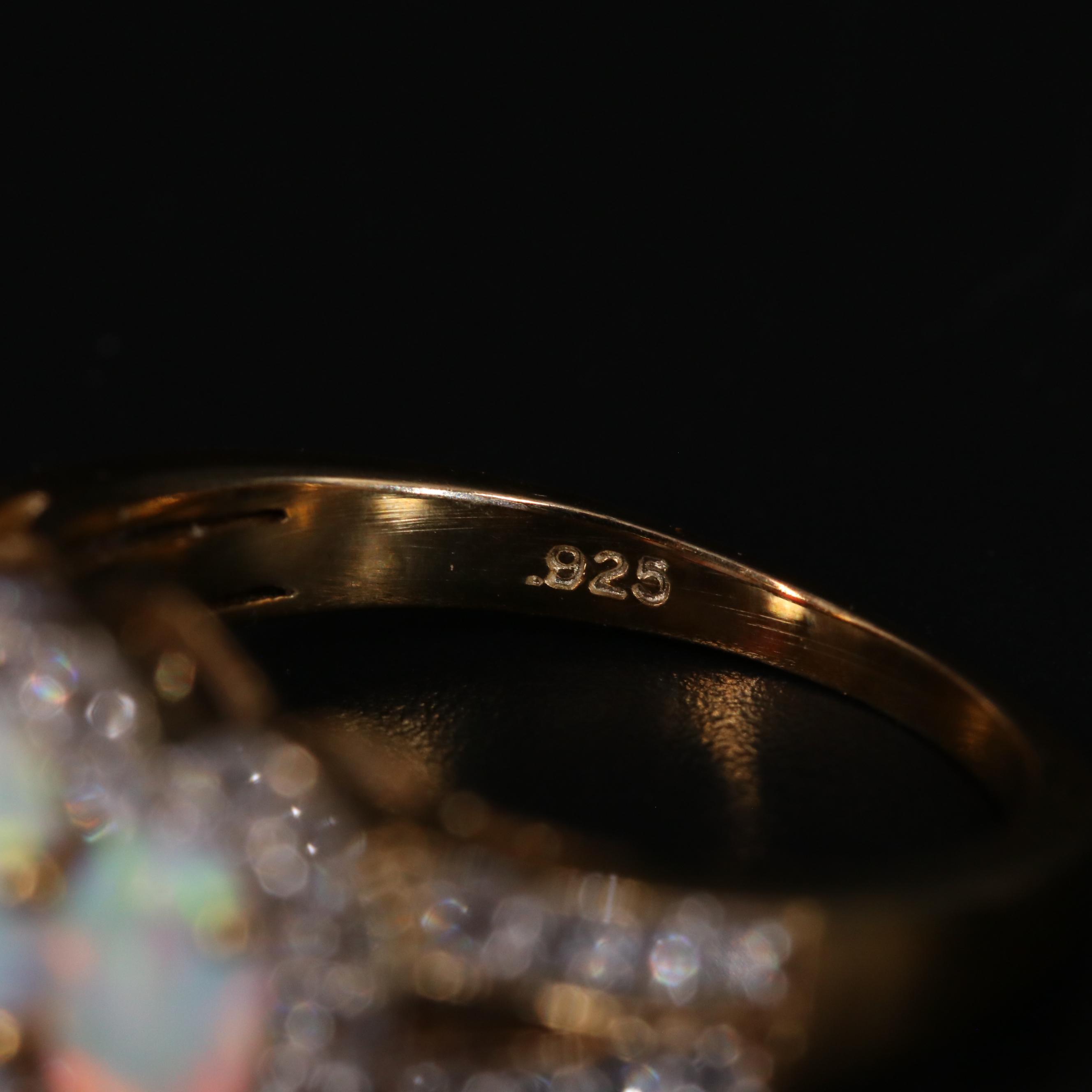 Sterling Silver Opal and Topaz Ring