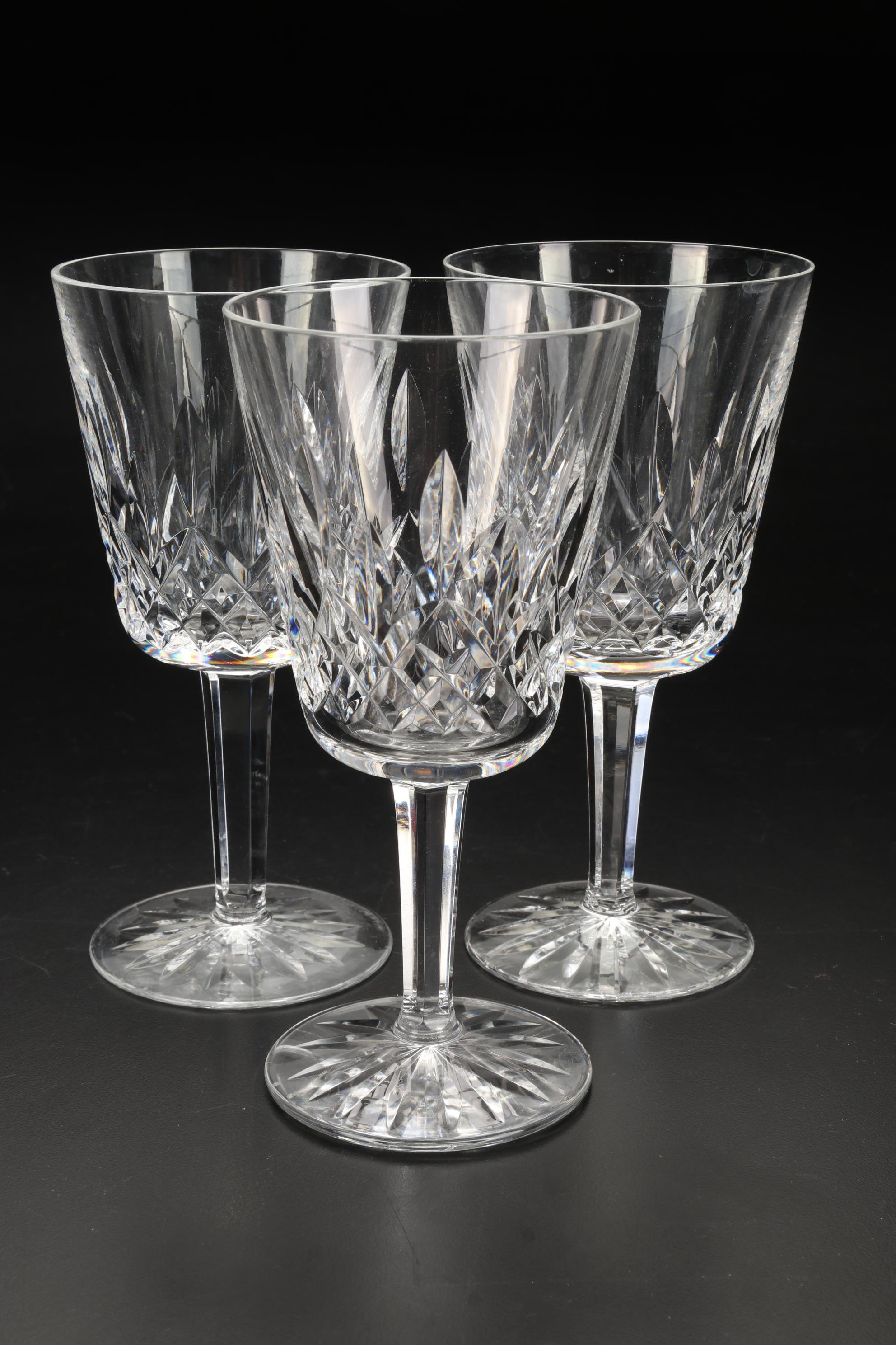 Waterford Crystal "Lismore" Water Goblets and Wine Glasses