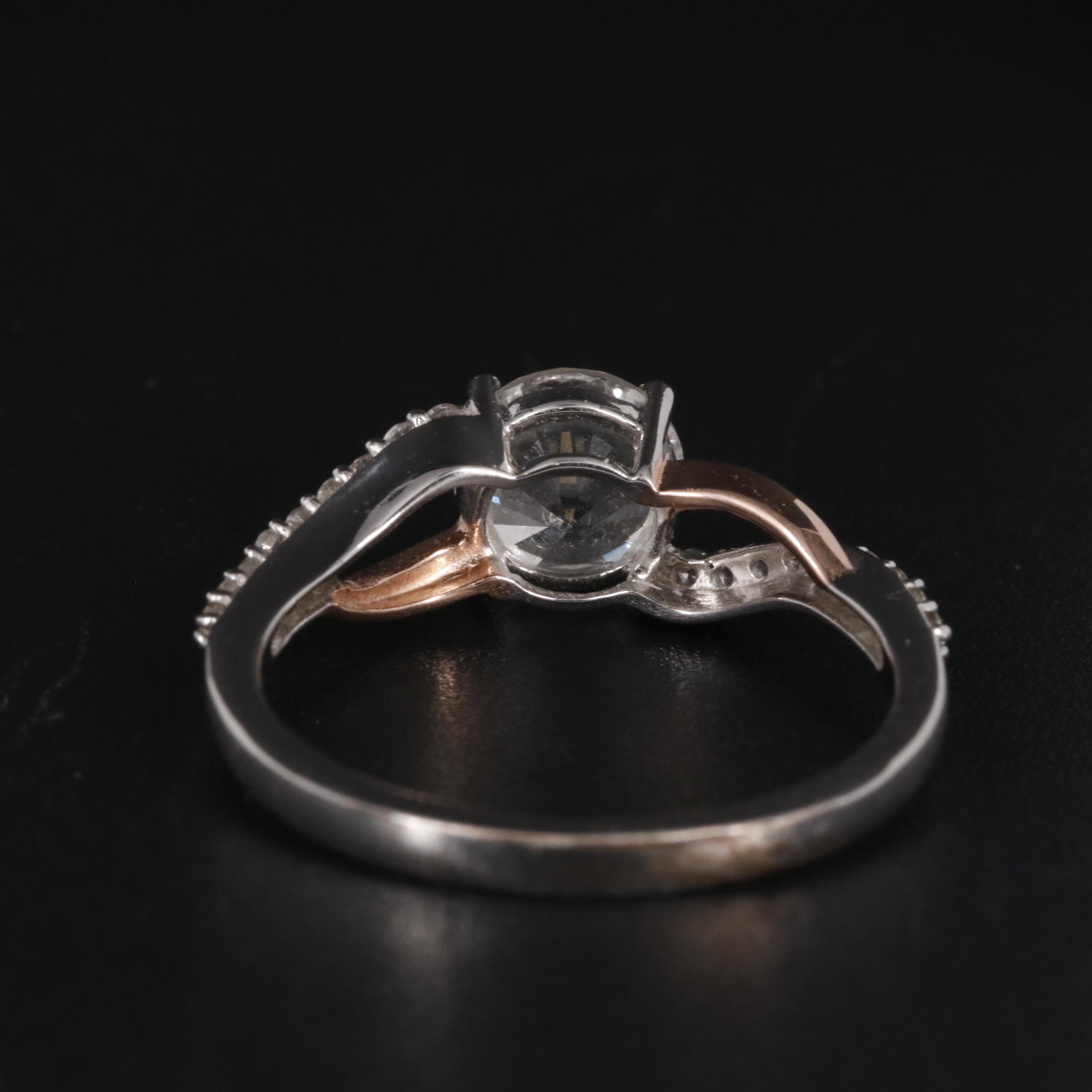 Sterling Sapphire Side Stone Ring