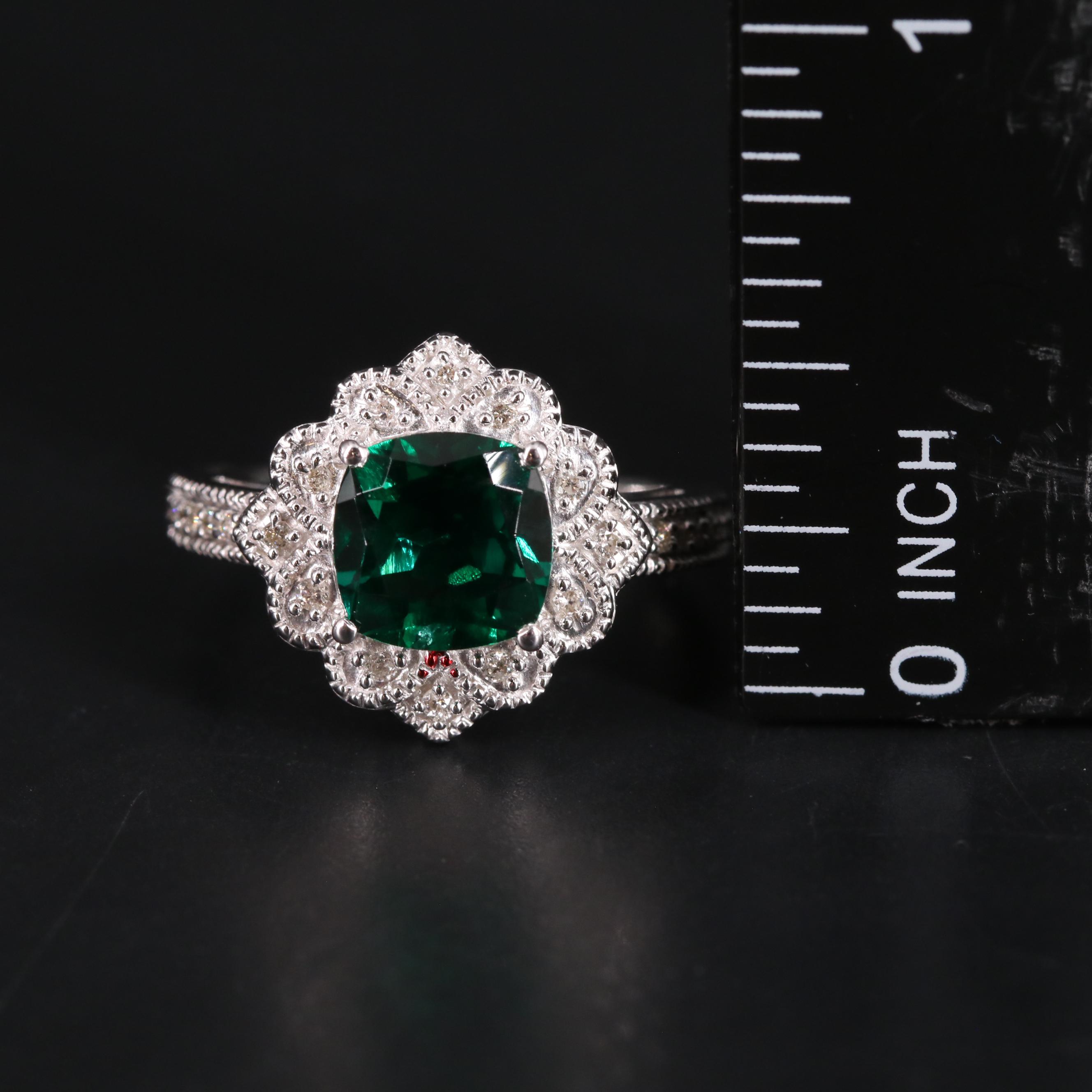 Sterling Silver Emerald Ring