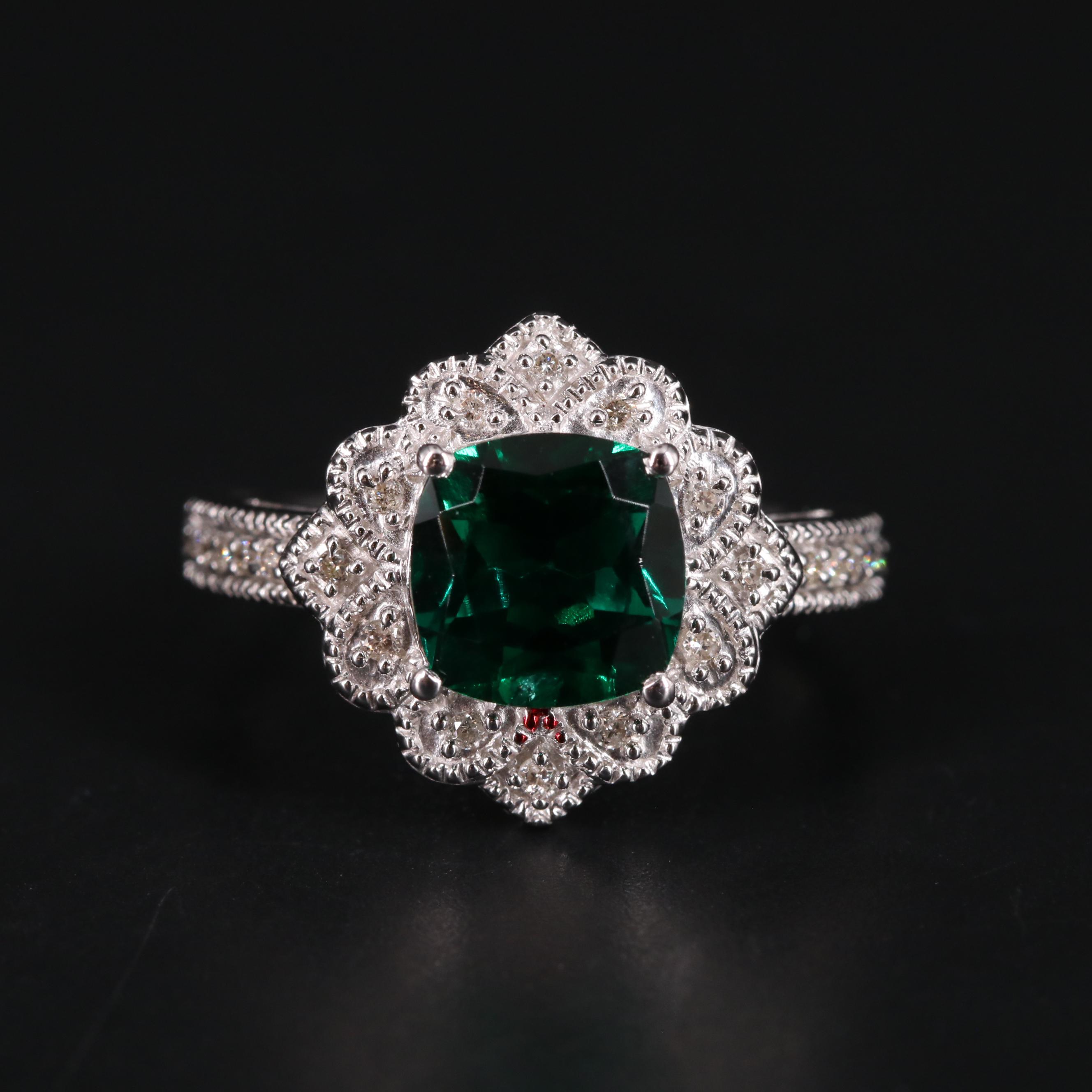 Sterling Silver Emerald Ring