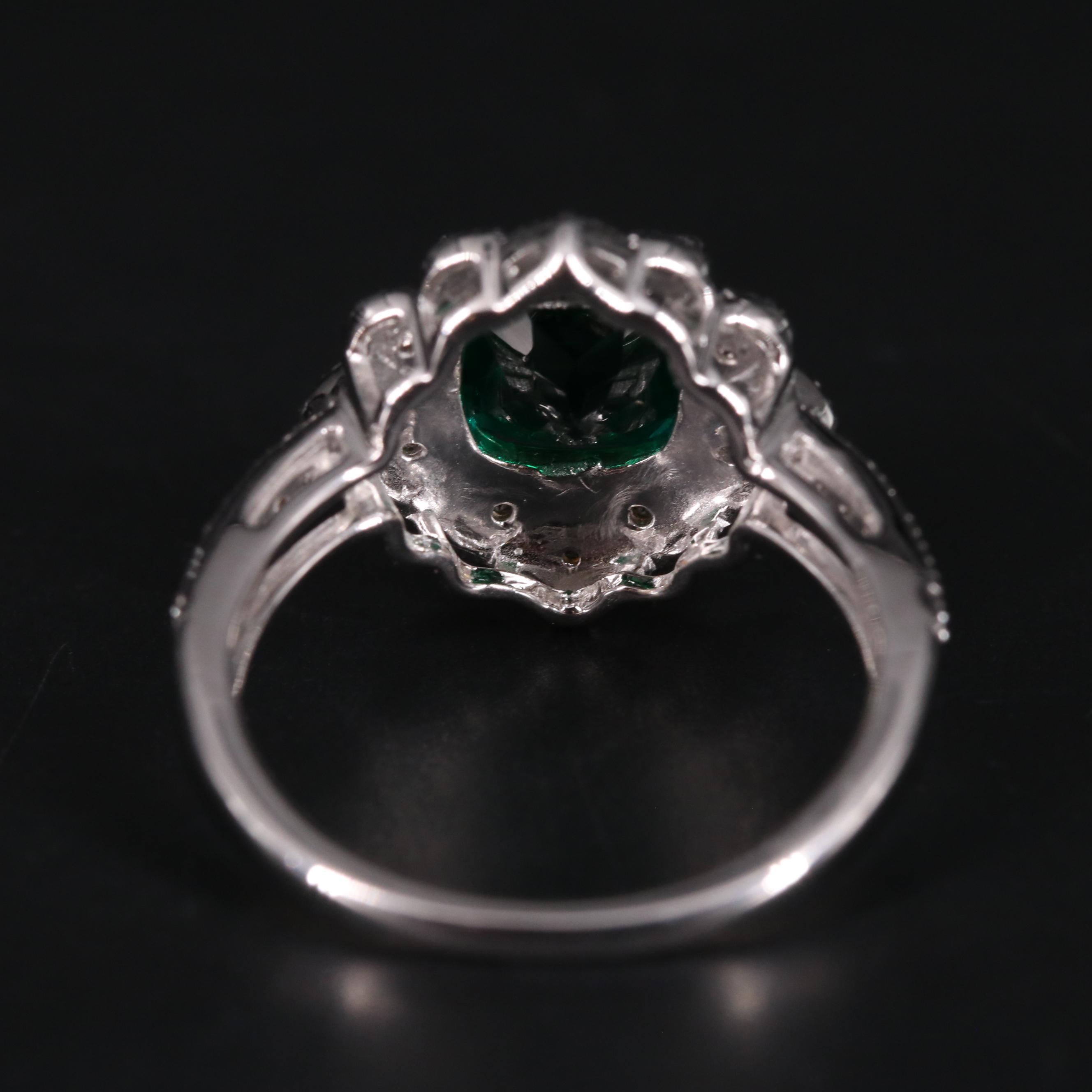 Sterling Silver Emerald Ring