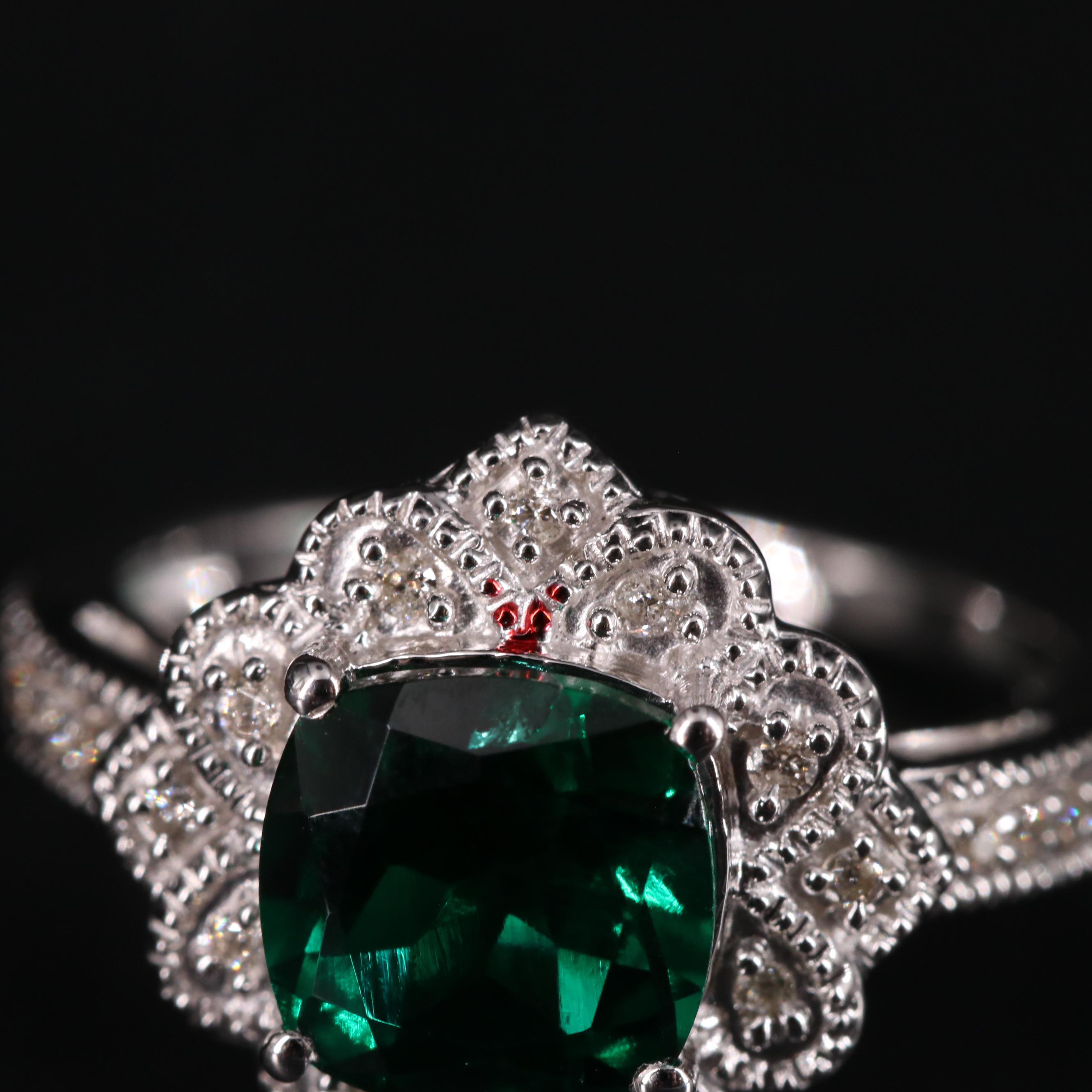 Sterling Silver Emerald Ring