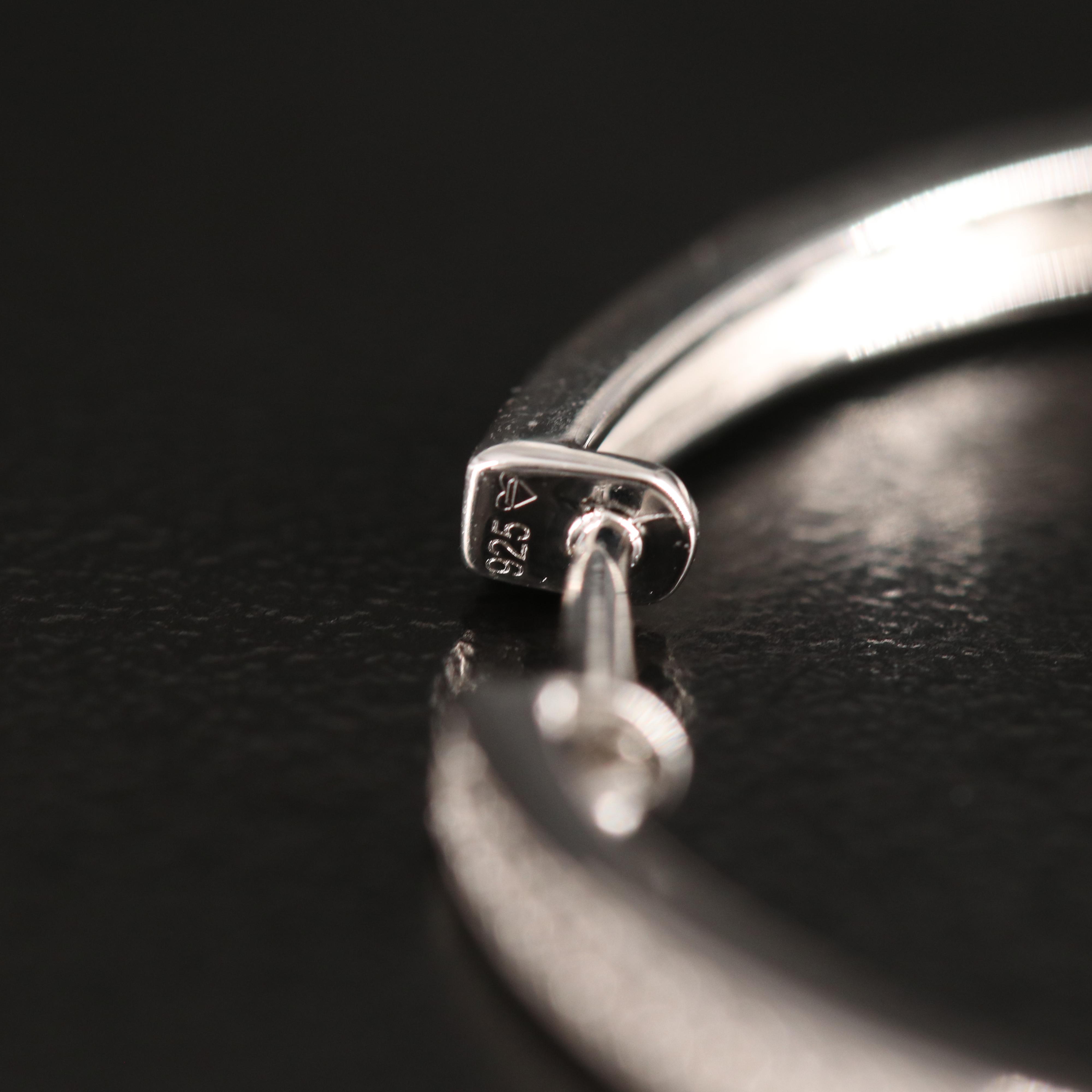 Diamond Hoop Earrings in Sterling