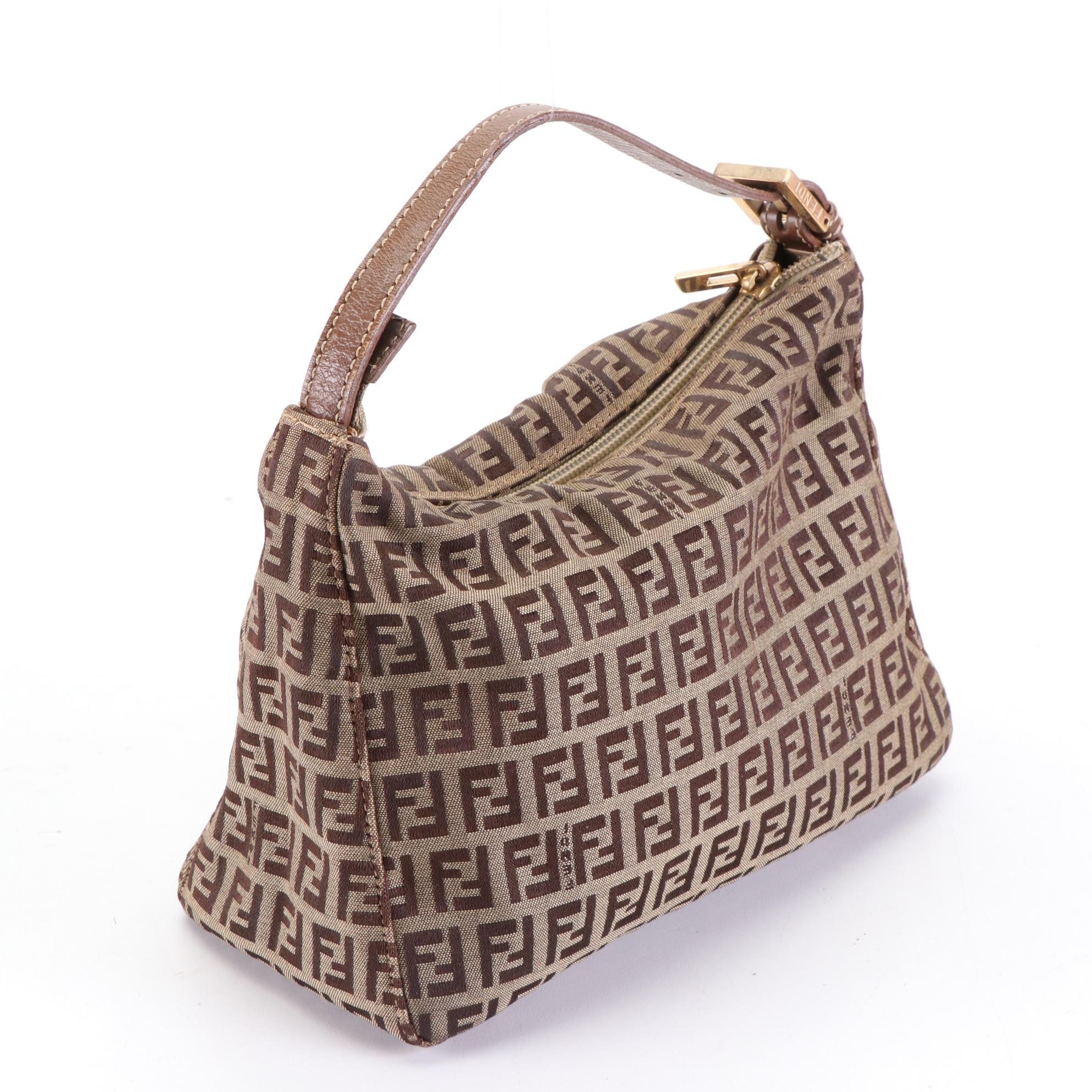 Fendi Small Handbag in Zucca Print and Leather