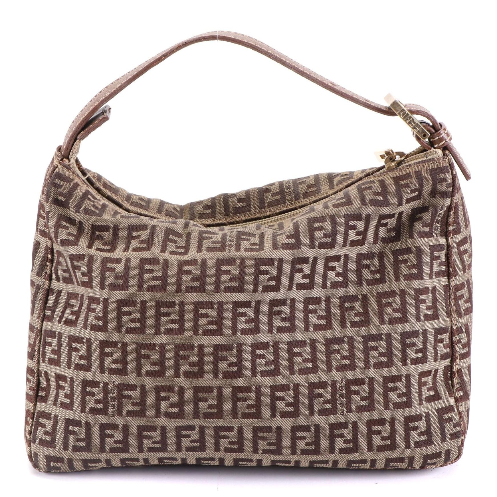Fendi Small Handbag in Zucca Print and Leather