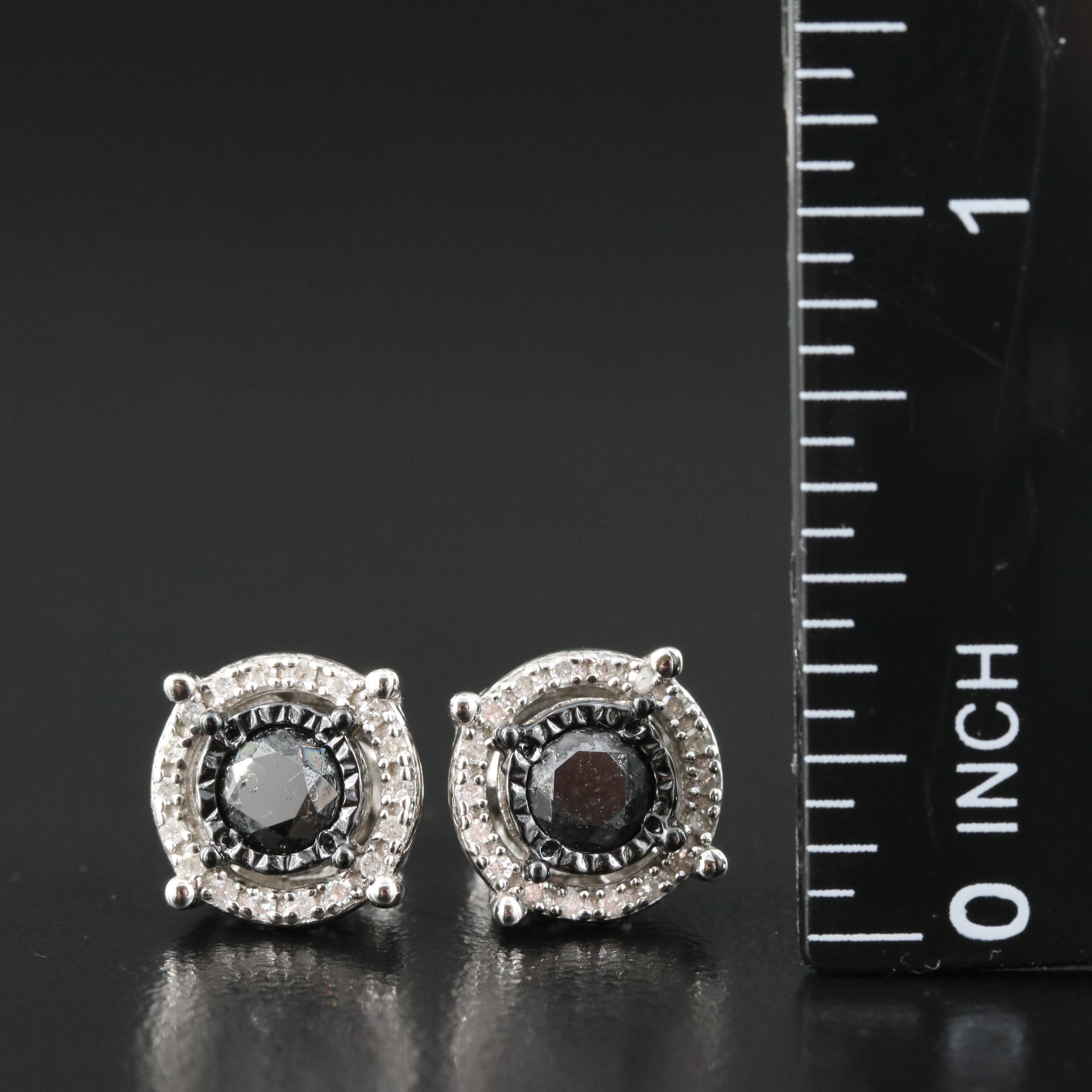Sterling 1.08 CTW Diamond Stud Earrings
