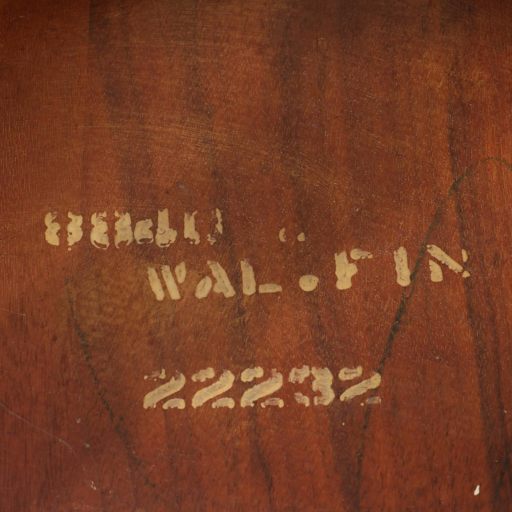 Walnut-Stained Wood "Bank of England" Style Desk Chair, Early to Mid 20th C.