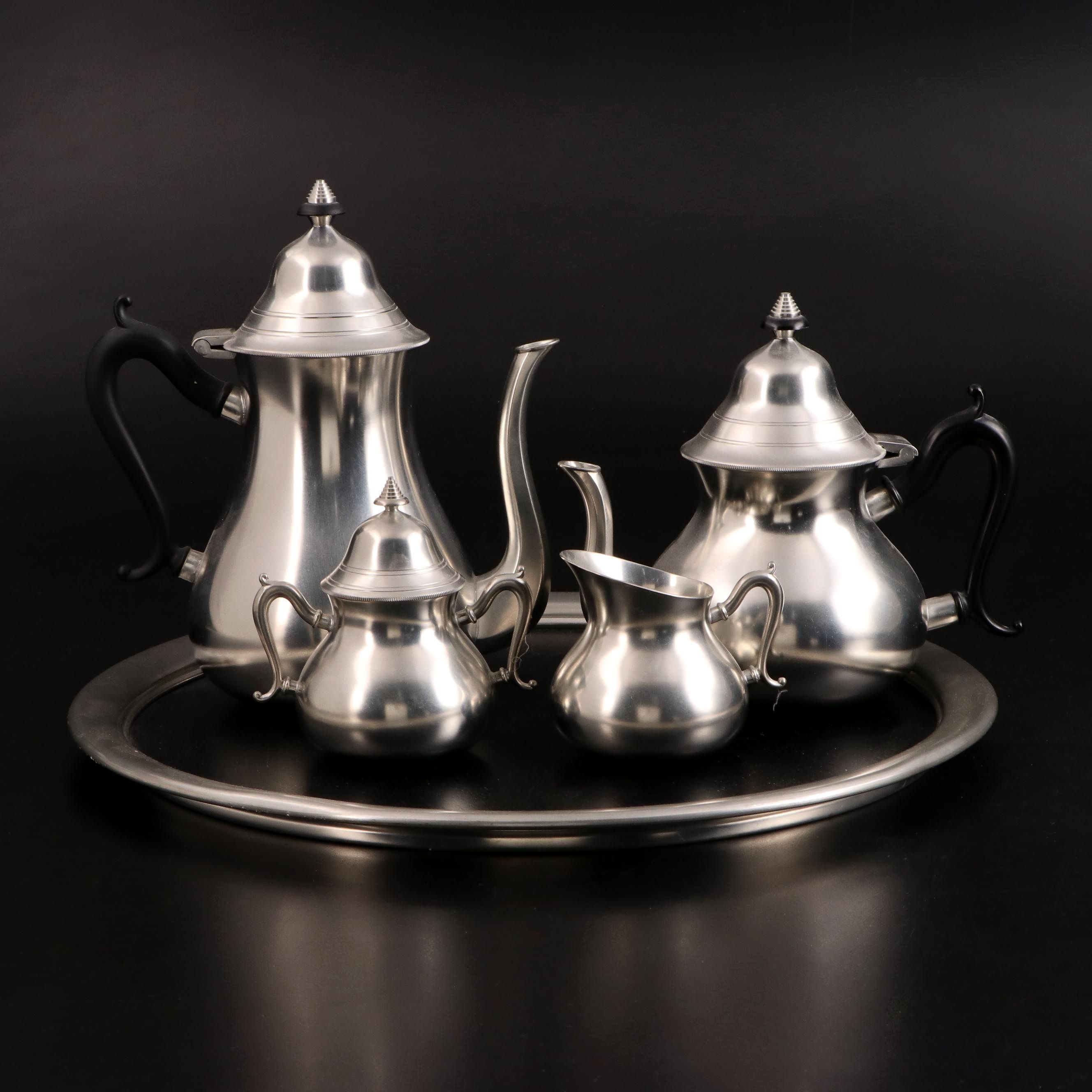 Royal Holland Pewter Tea and Coffee Set With Tray