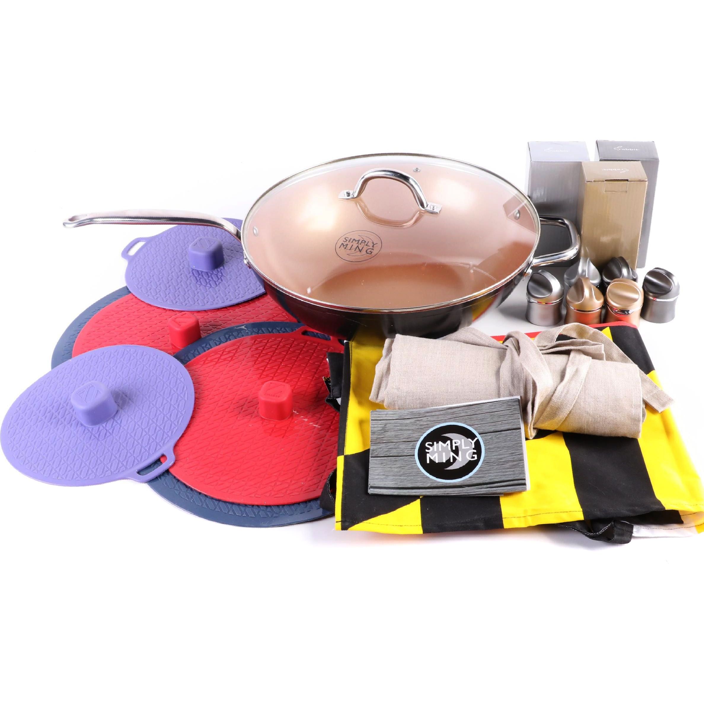 Simply Ming 13-Inch Non-Stick Wok and Lid and Other Kitchenware