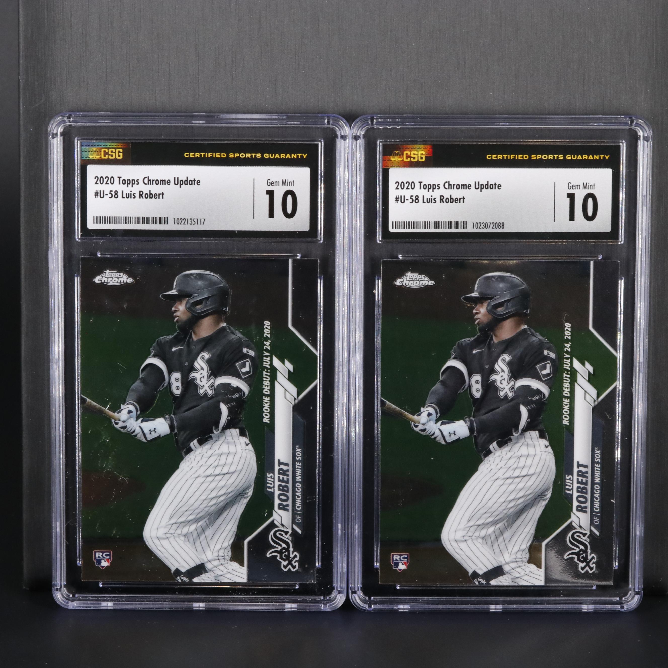 2020 Topps Chrome Update #U-58 Luis Robert Rookie CSG 10 Gem Mint Cards