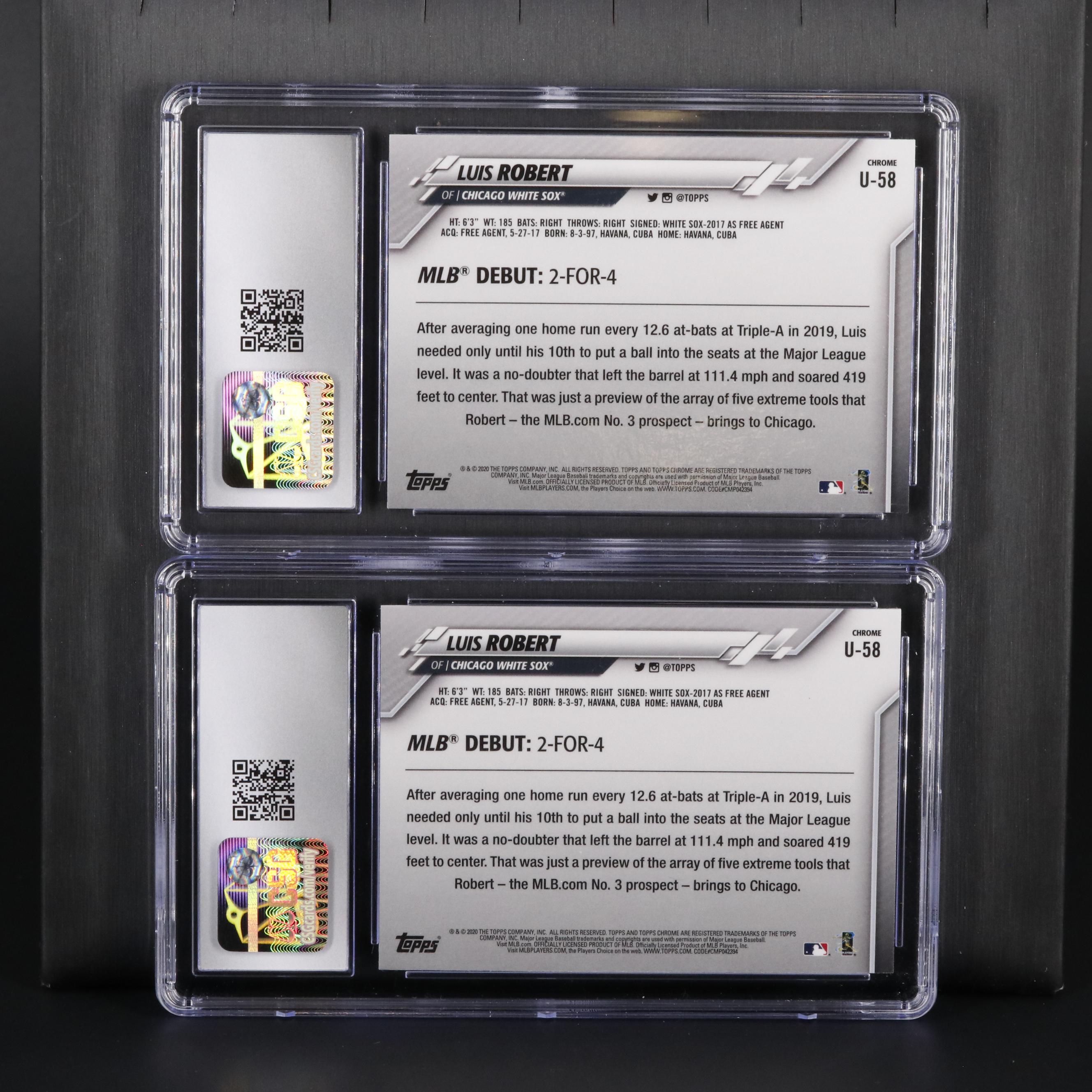 2020 Topps Chrome Update #U-58 Luis Robert Rookie CSG 10 Gem Mint Cards