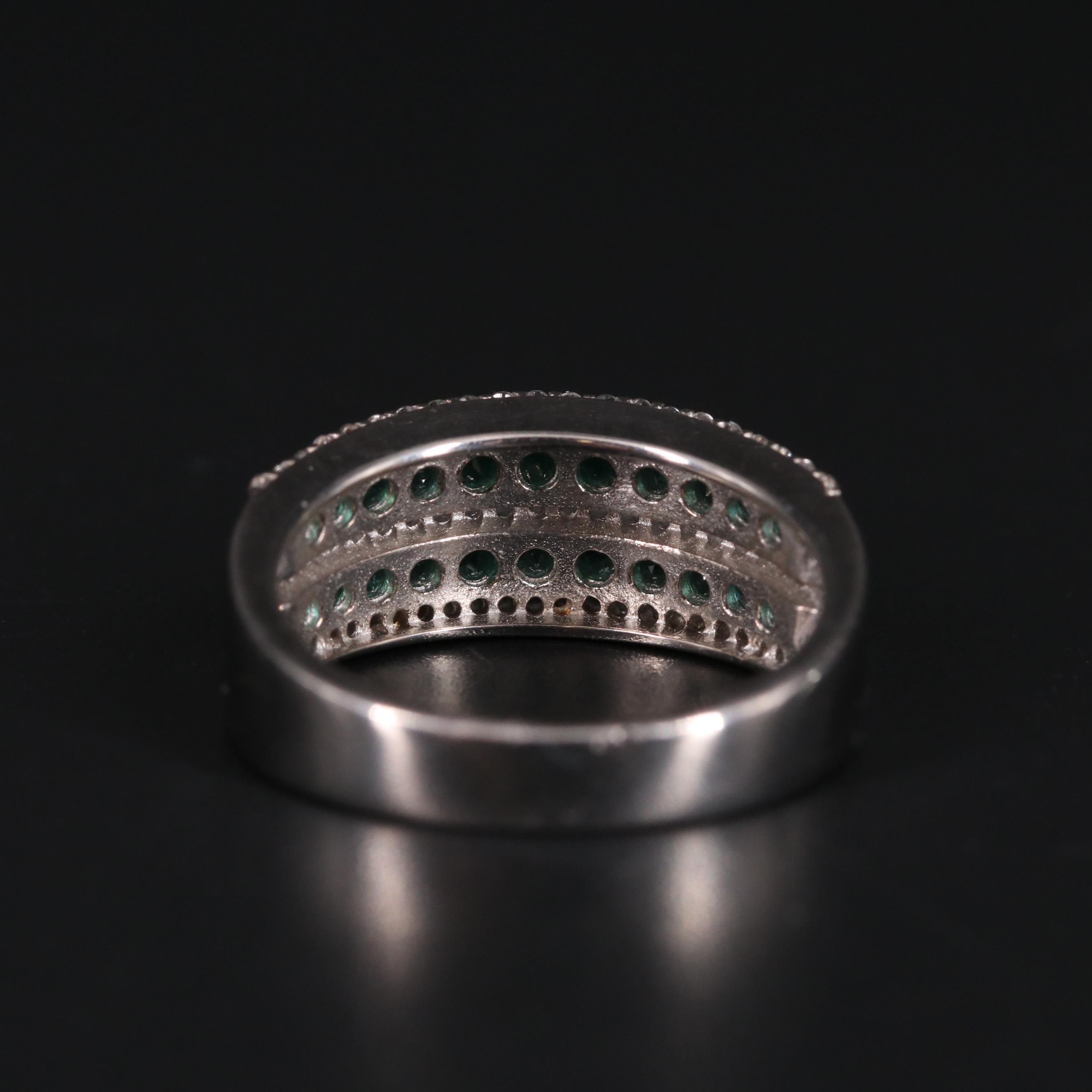 Sterling Silver Emerald and Topaz Ring