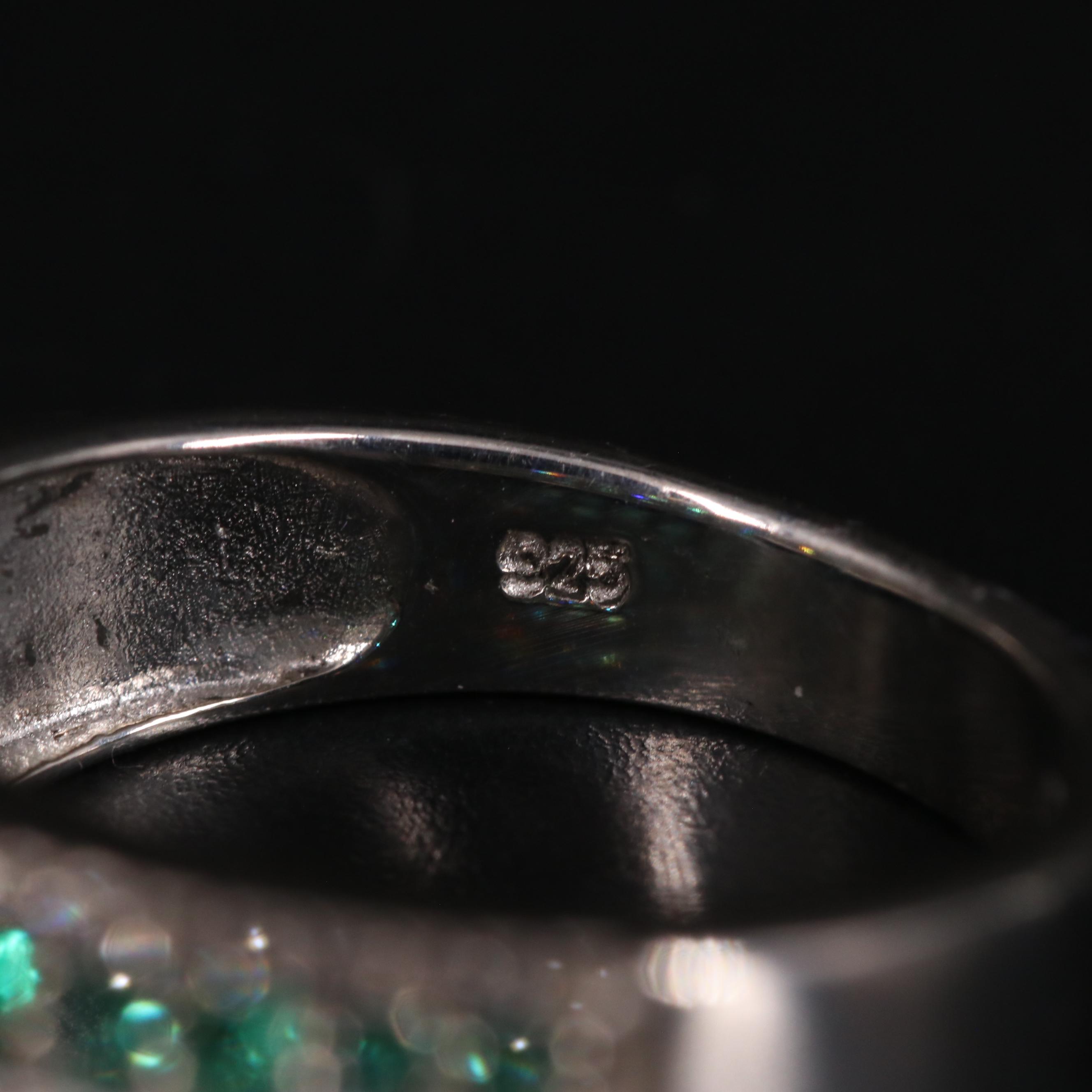 Sterling Silver Emerald and Topaz Ring